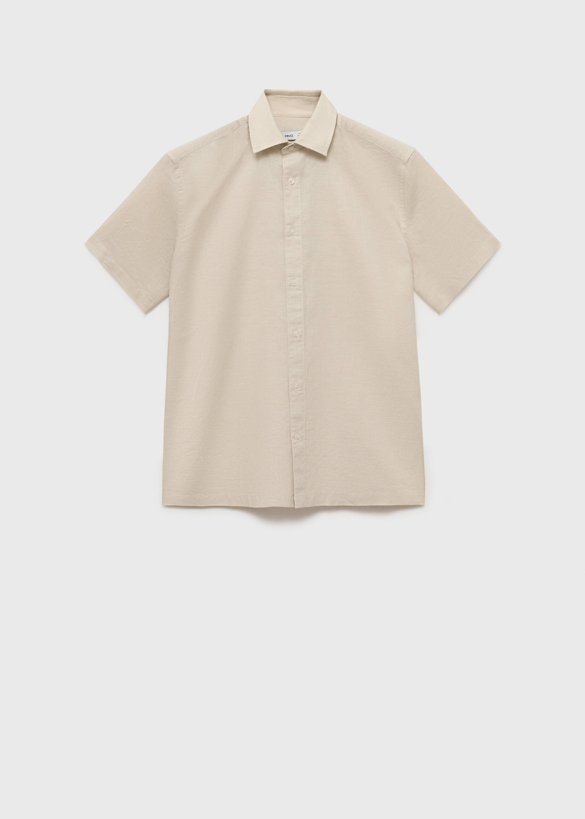 Short sleeve linen-blend shirt - Article without model