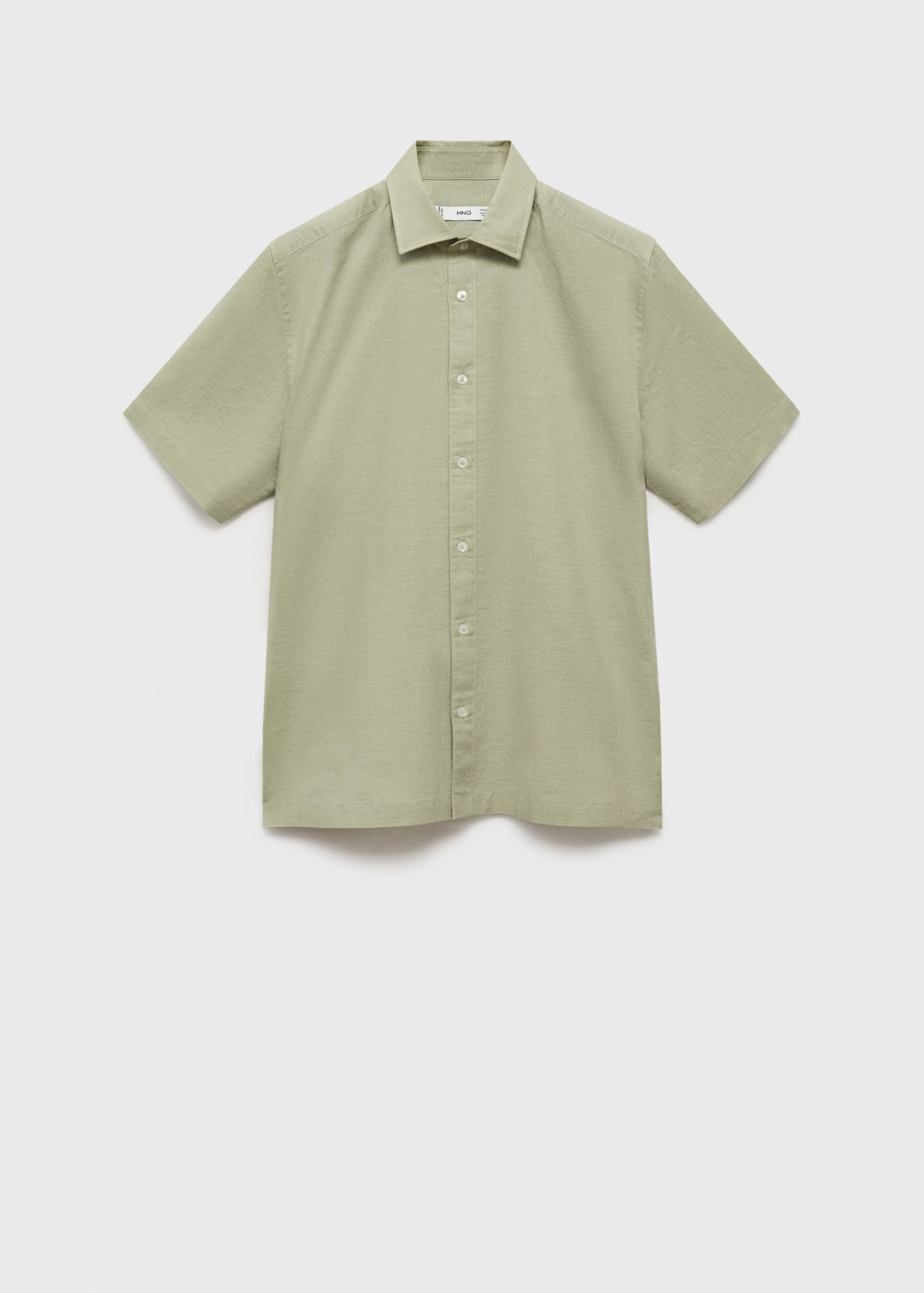 Short sleeve linen-blend shirt - Article without model