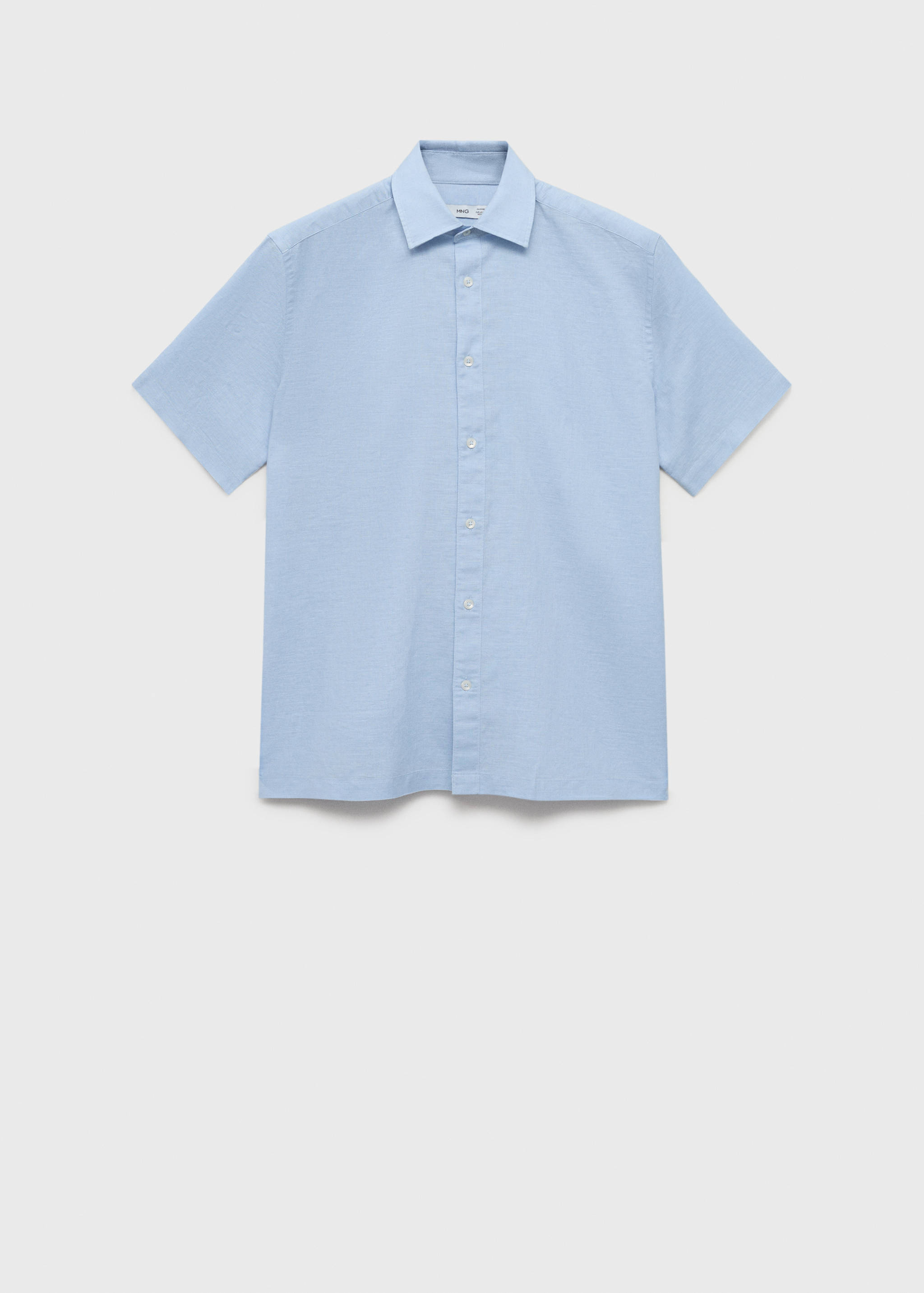 Short sleeve linen-blend shirt - Article without model