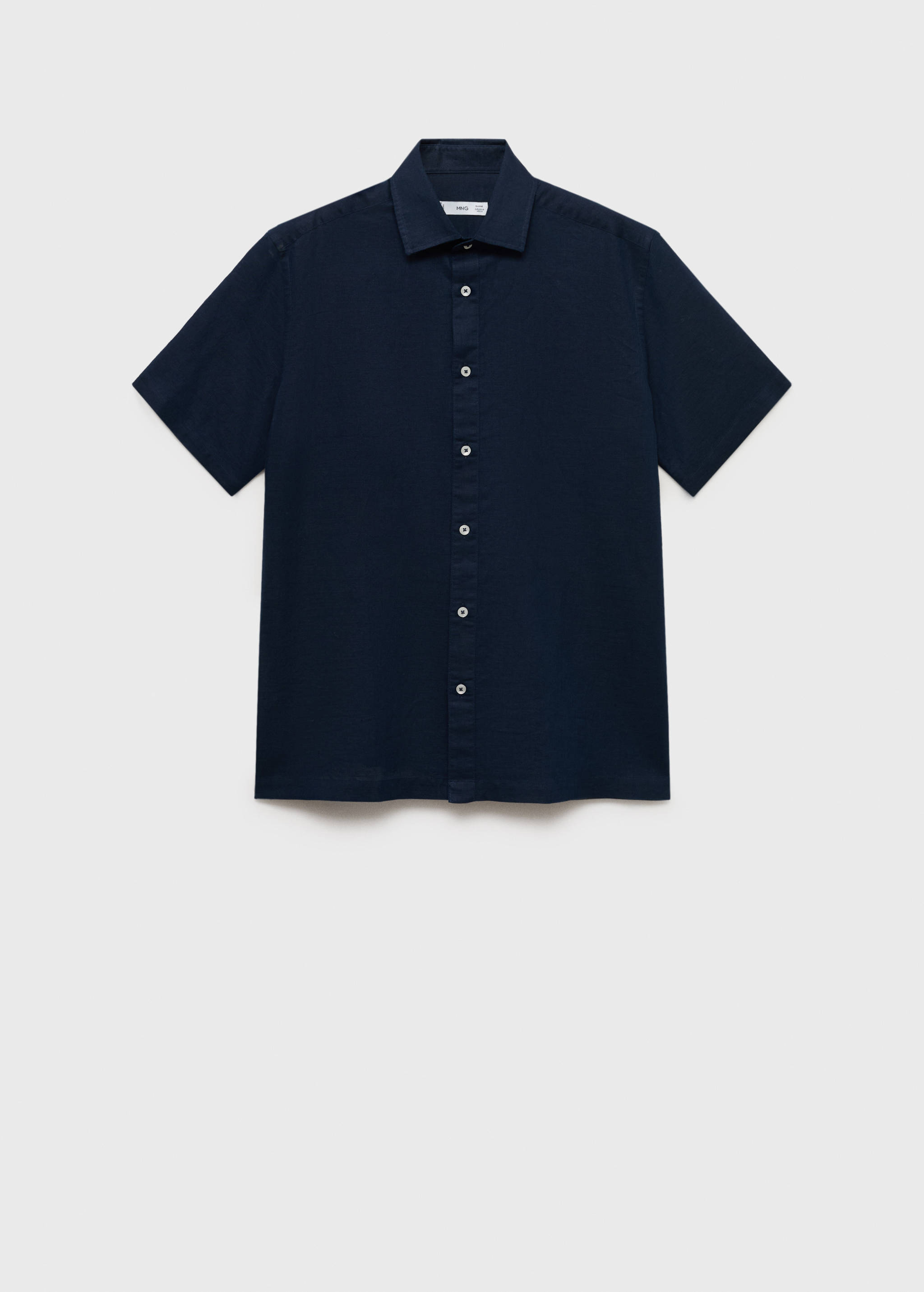 Short sleeve linen-blend shirt - Article without model