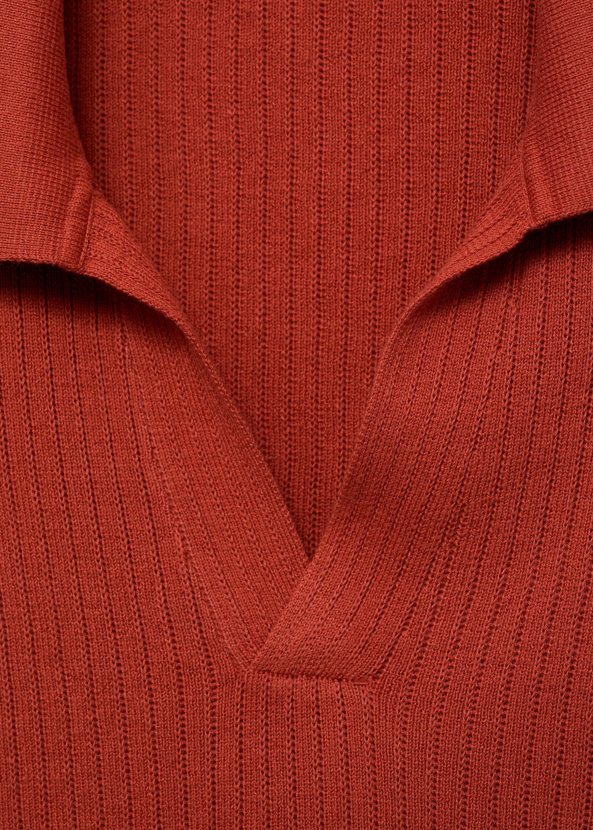 Polo de 100% algodão com estrutura canelada - Pormenor do artigo 8