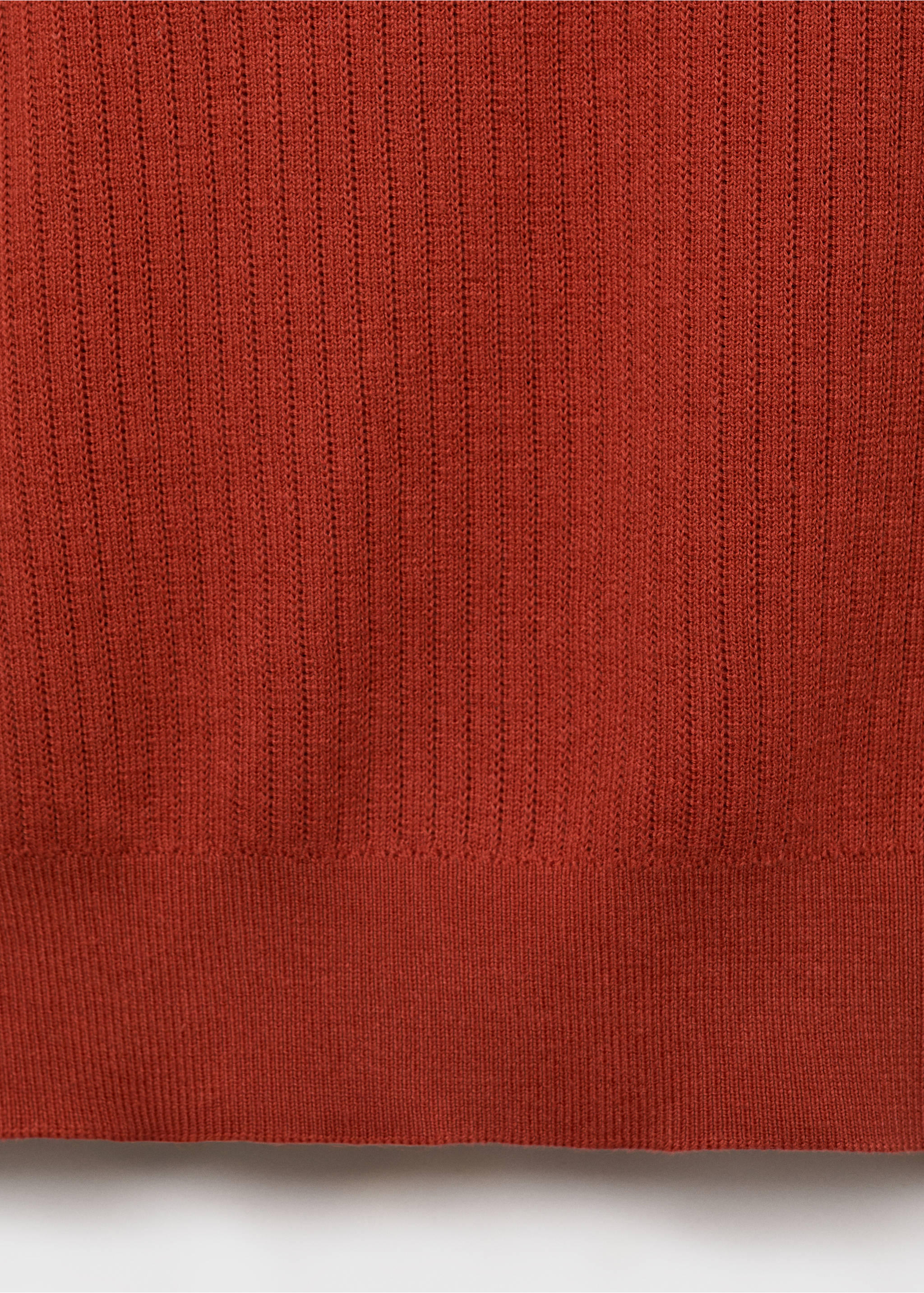 Polo de 100% algodão com estrutura canelada - Pormenor do artigo 0, Vermelho. Ref: 87087896-00.