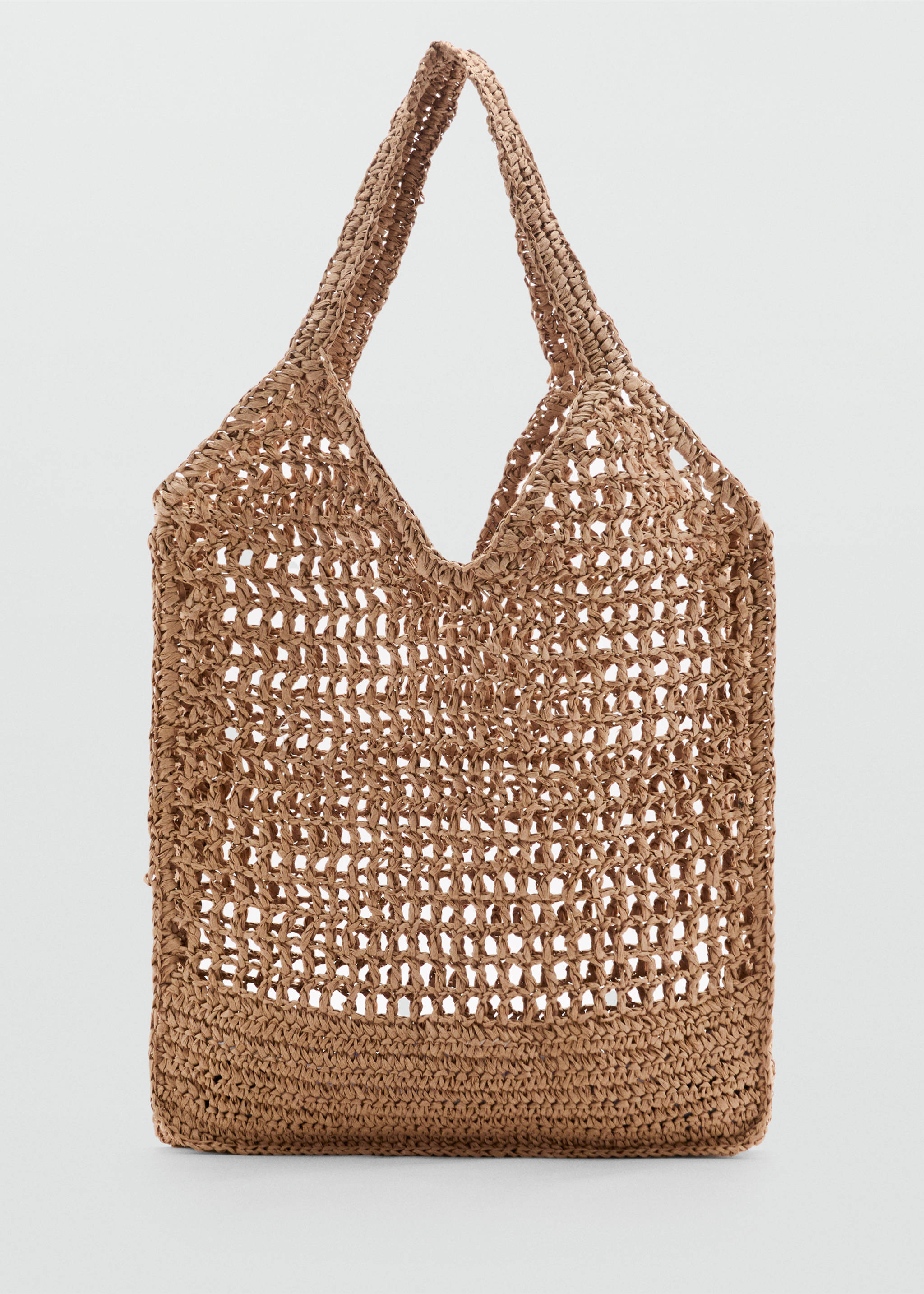 Natural fiber double handle shoulder bag - Article without model, Ecru. Ref: 87087898-00.