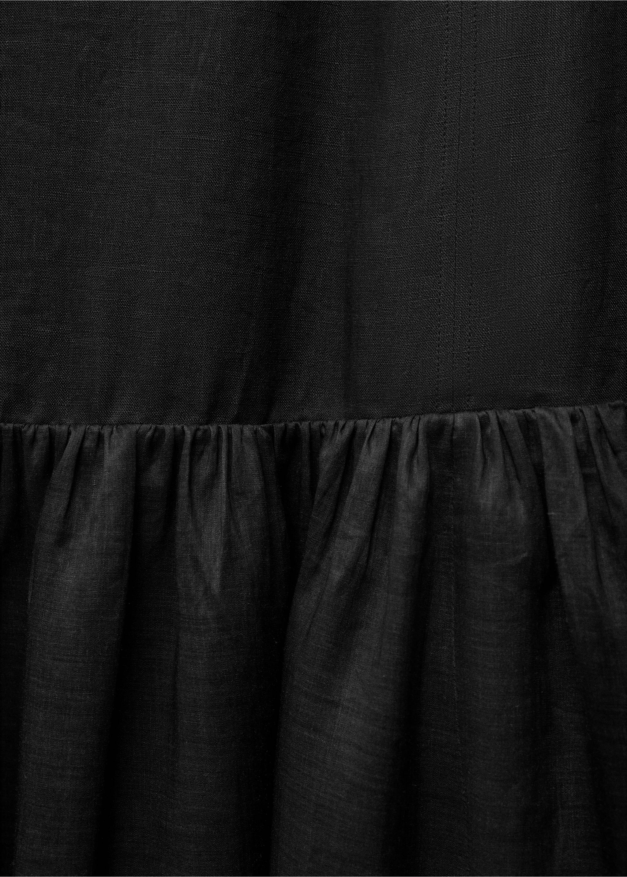 Rochie lungă din in cu panou împletit - Detaliu al articolului 8, Negru. Ref: 87087899-00.