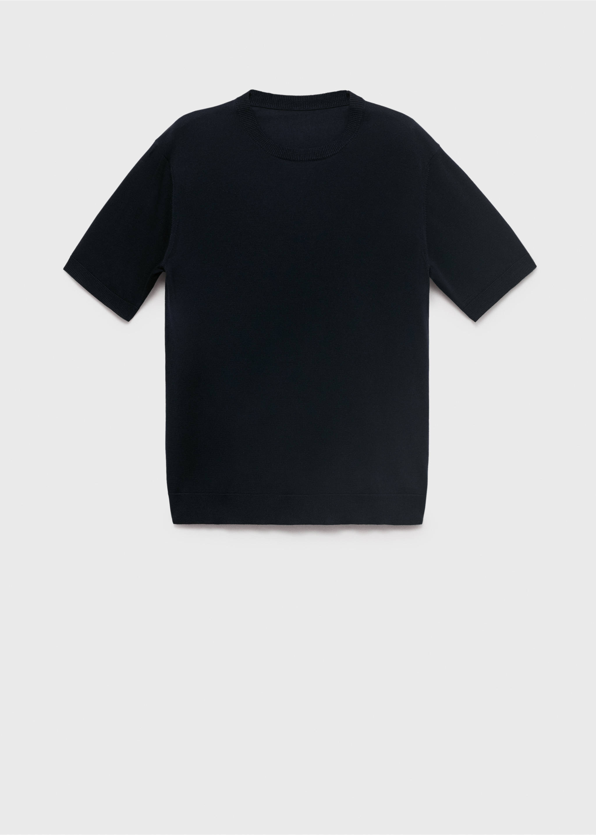 Feinstrick-T-Shirt aus Lyocell - Artikel ohne Model, Marineblau. Ref: 87087900-00.