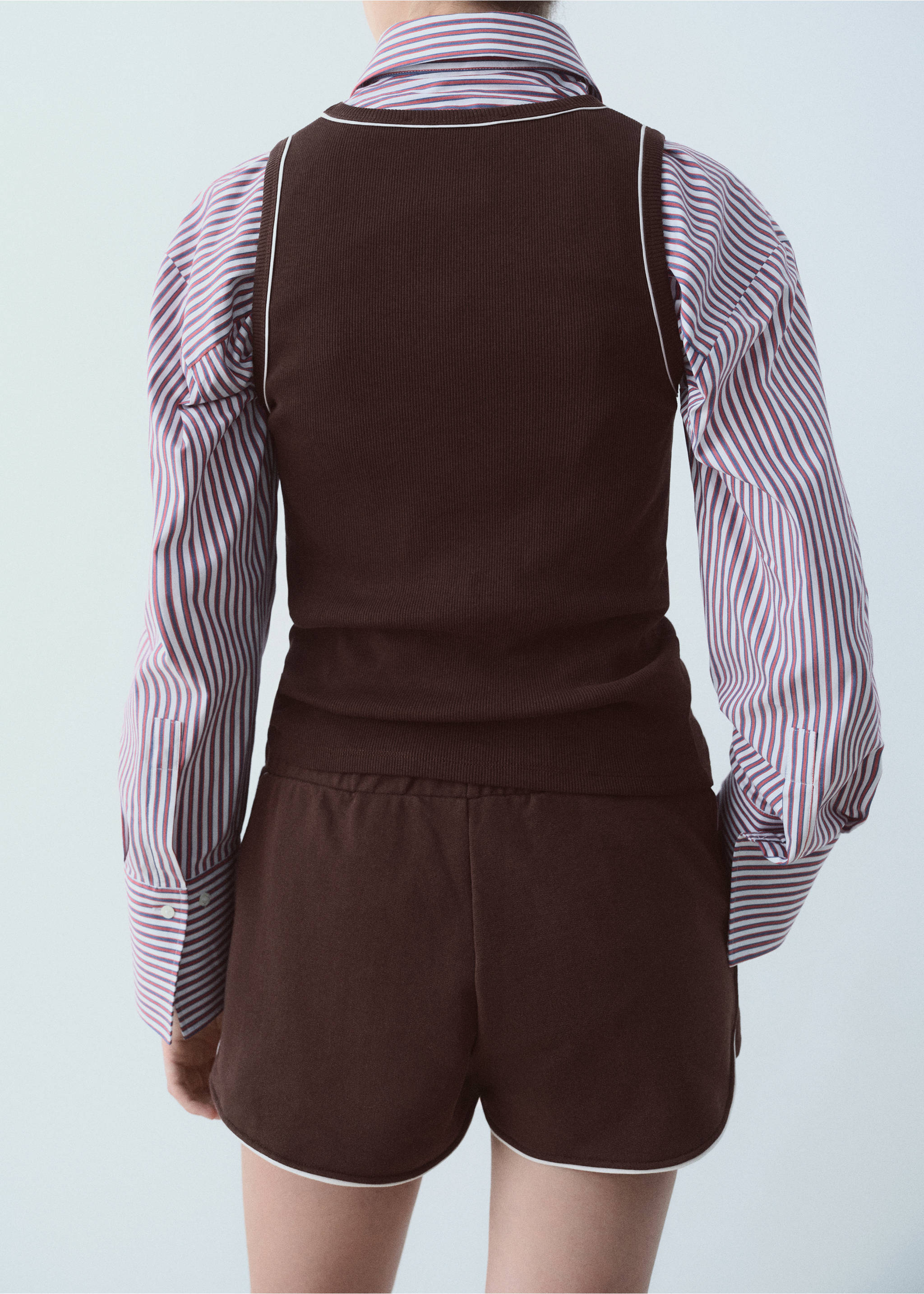 Cotton shorts with printed message - Reverse of the article, Brown. Ref: 87087902-00.