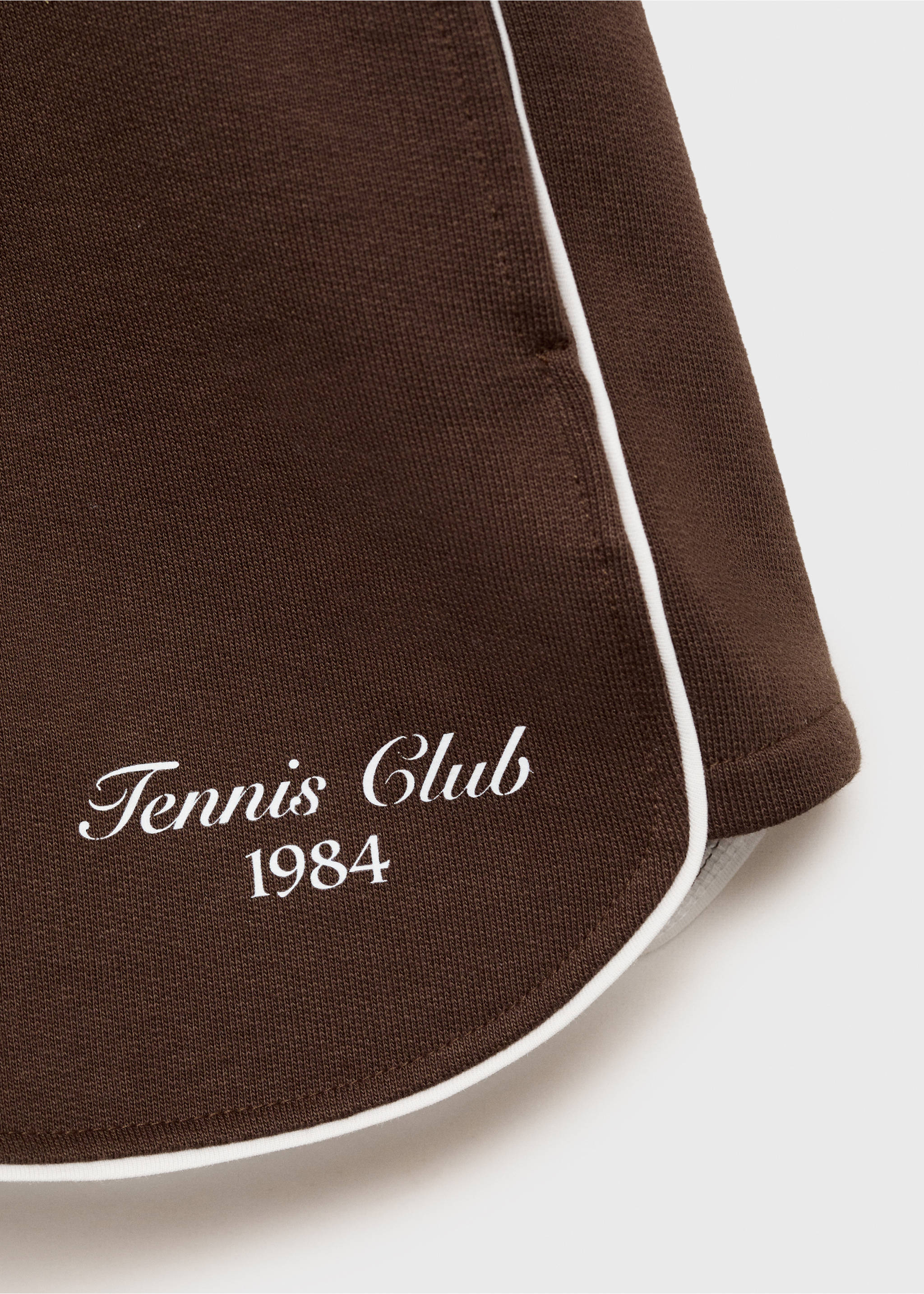Cotton shorts with printed message - Details of the article 0, Brown. Ref: 87087902-00.