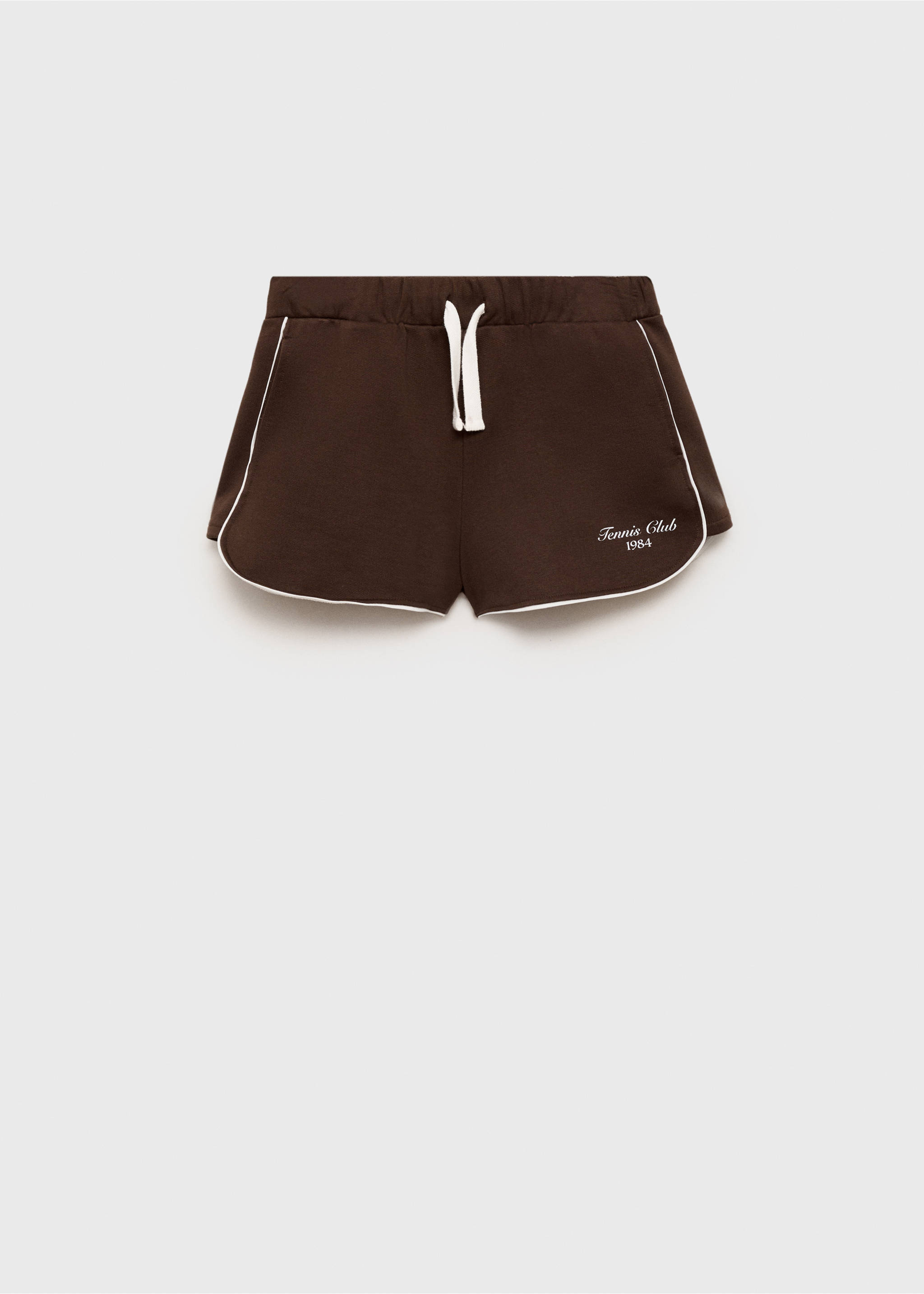 Cotton shorts with printed message - Article without model, Brown. Ref: 87087902-00.