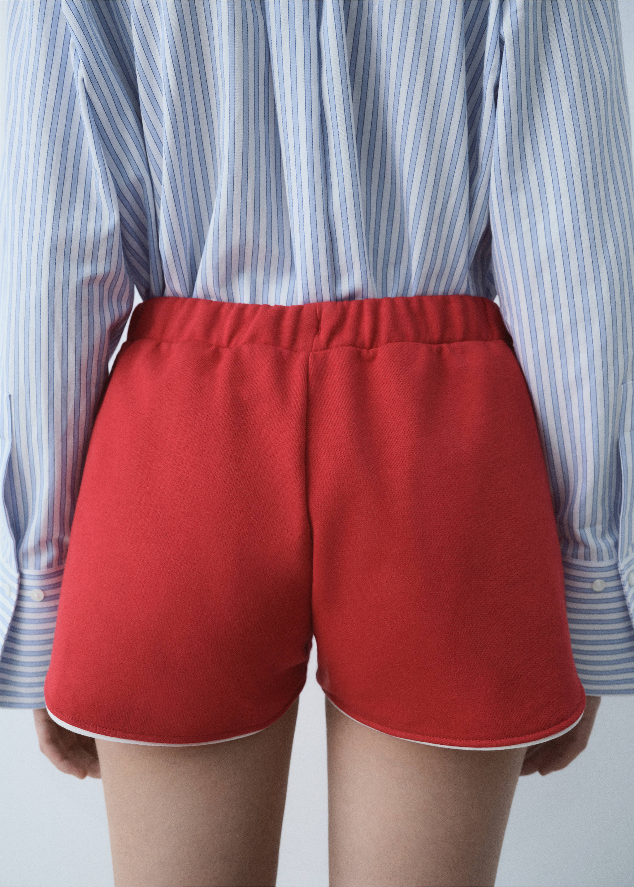 Cotton shorts with printed message - Reverse of the article, Red. Ref: 87087902-00.