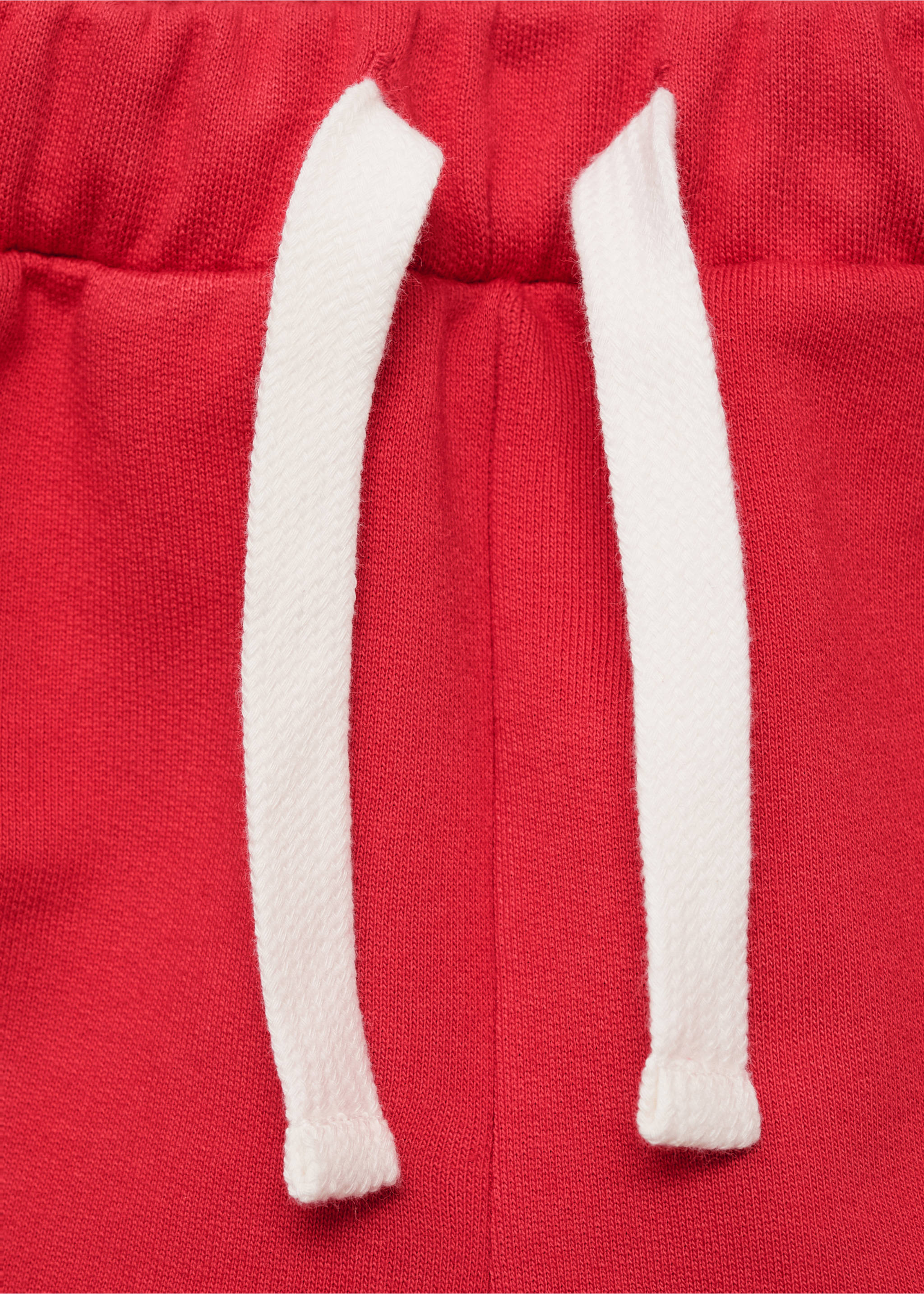 Cotton shorts with printed message - Details of the article 8, Red. Ref: 87087902-00.