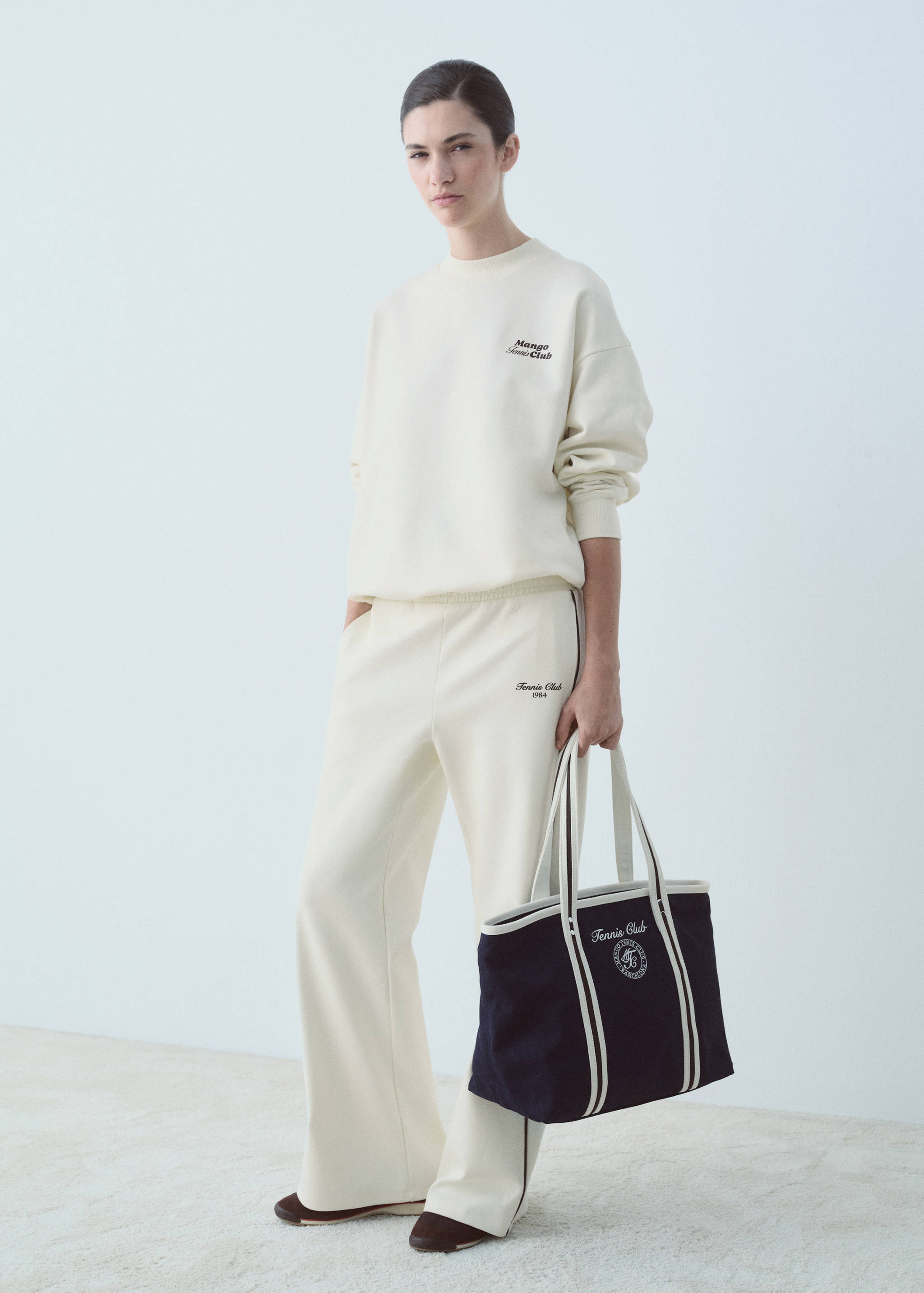 Baumwoll-Sweatshirt mit aufgedrucktem Schriftzug - Allgemeine Ansicht