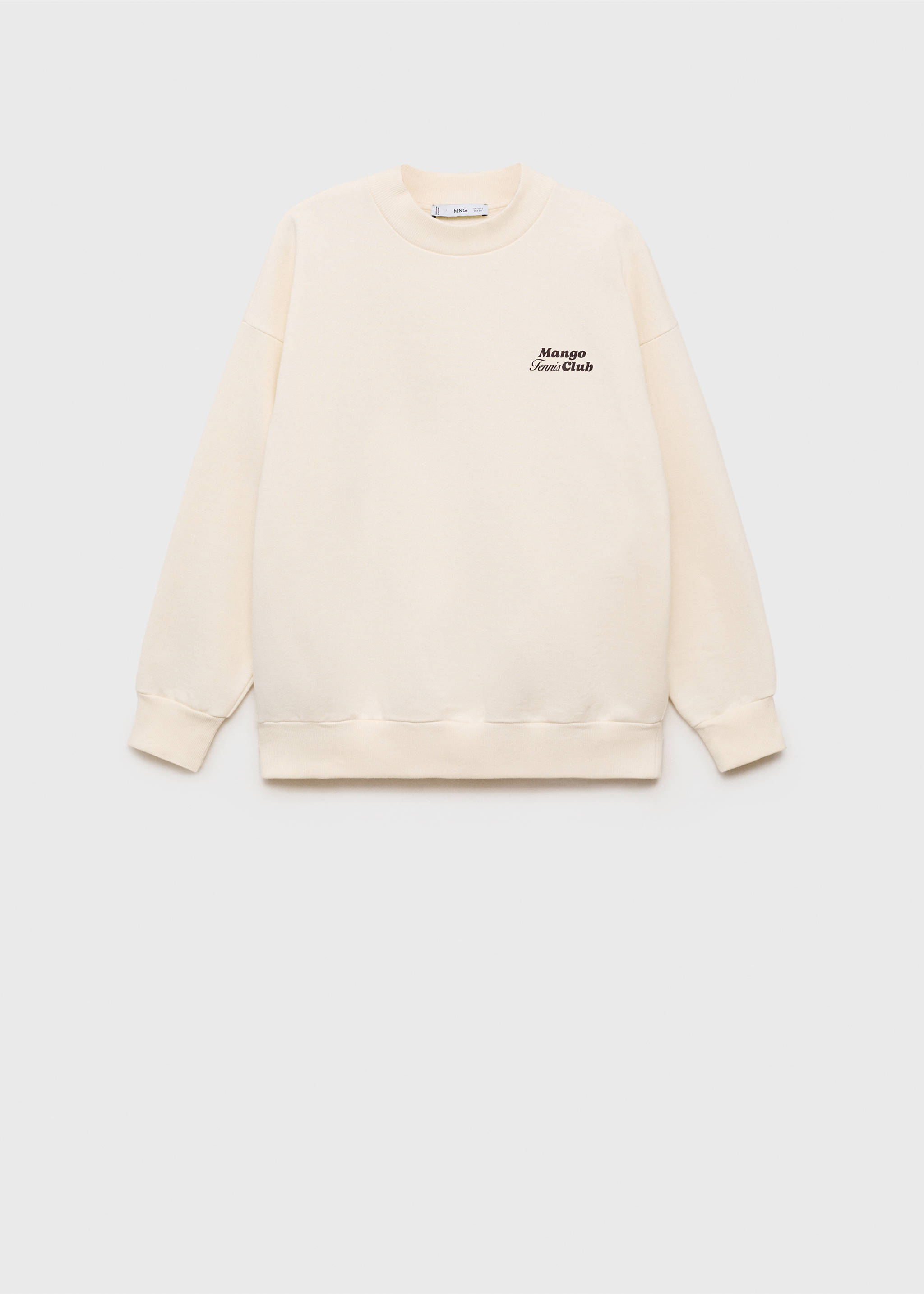 Baumwoll-Sweatshirt mit aufgedrucktem Schriftzug - Artikel ohne Model, Ecru. Ref: 87087903-00.