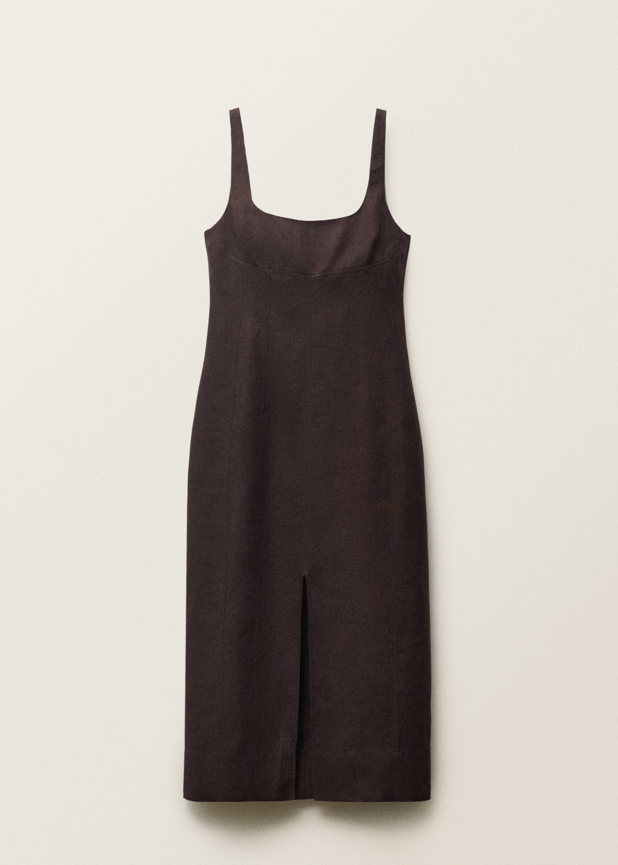 Linen midi-dress with front opening - Article without model