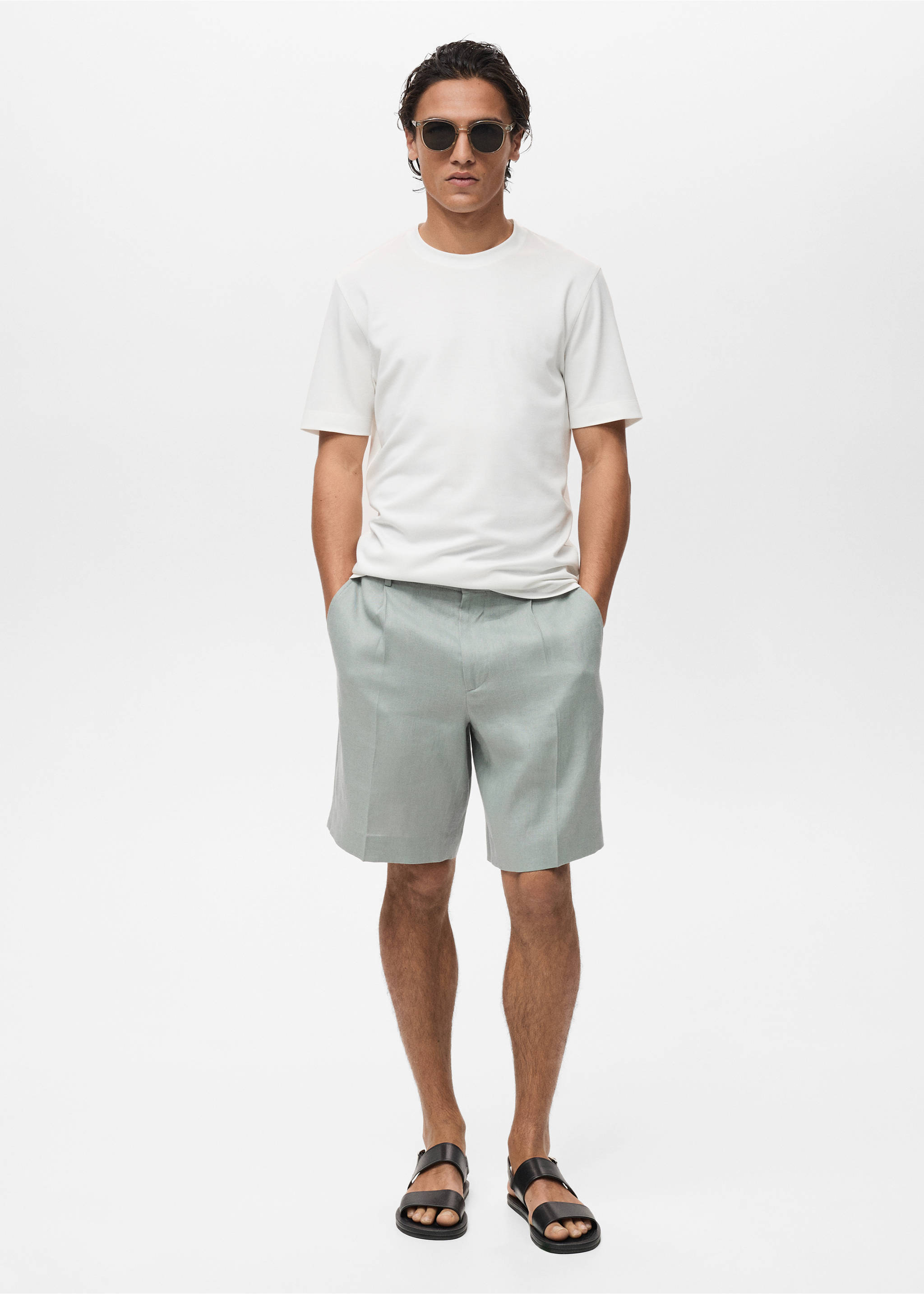 Rövid ujjú lyocell póló - Általános sík, Fehér. Ref: 87087907-00.