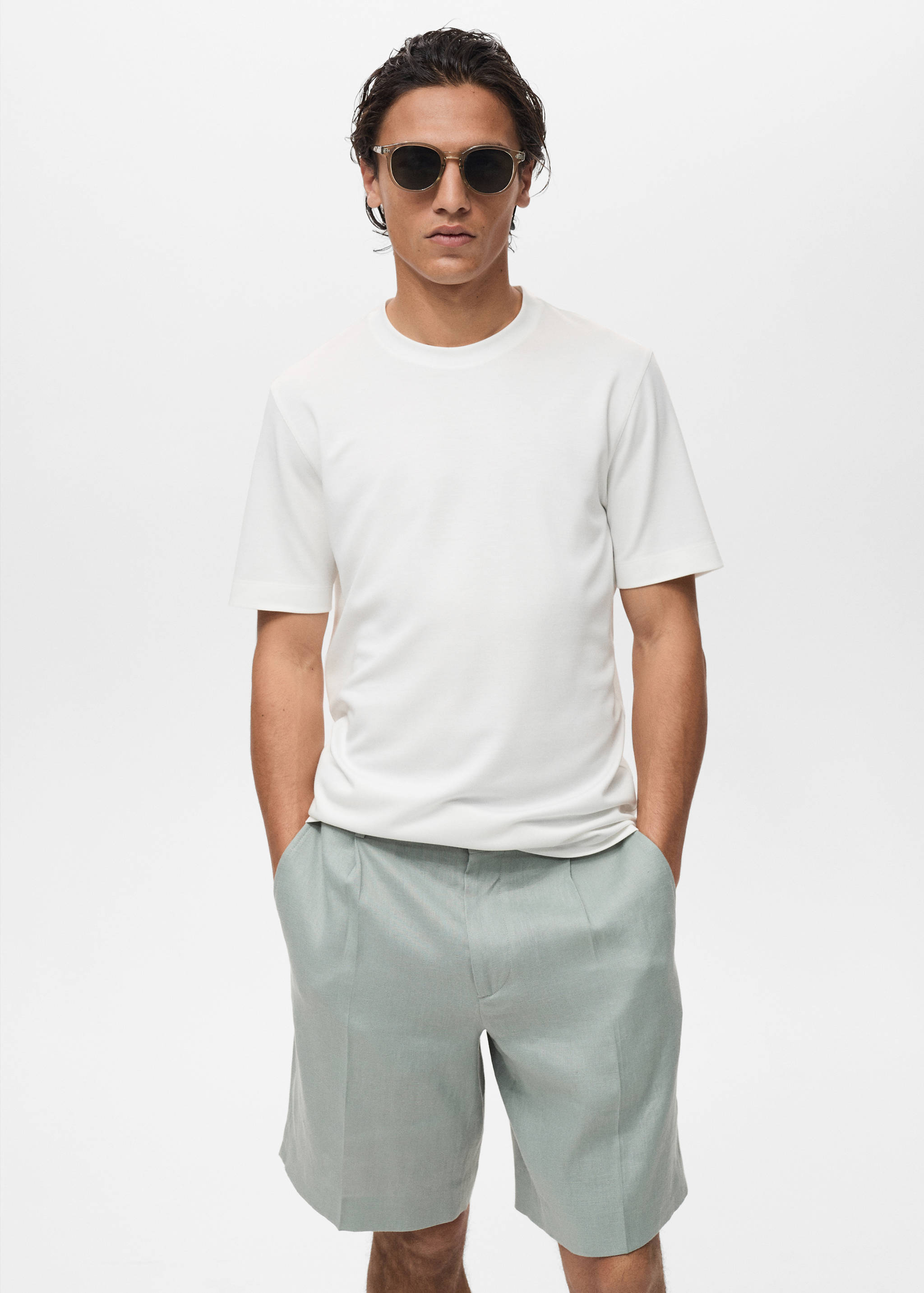 Short-sleeved lyocell t-shirt - Medium plane