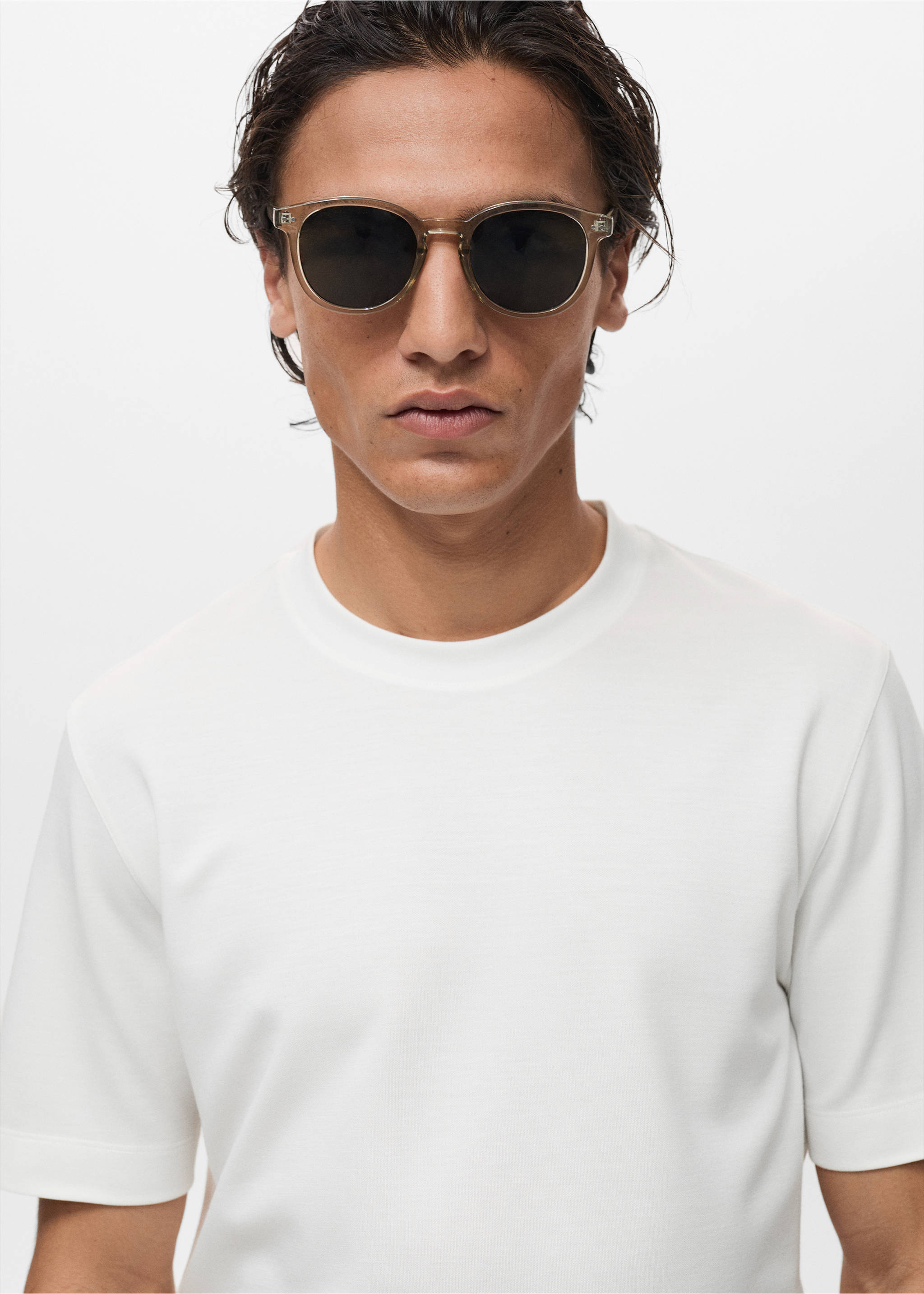 Rövid ujjú lyocell póló - A termék adatai 1, Fehér. Ref: 87087907-00.