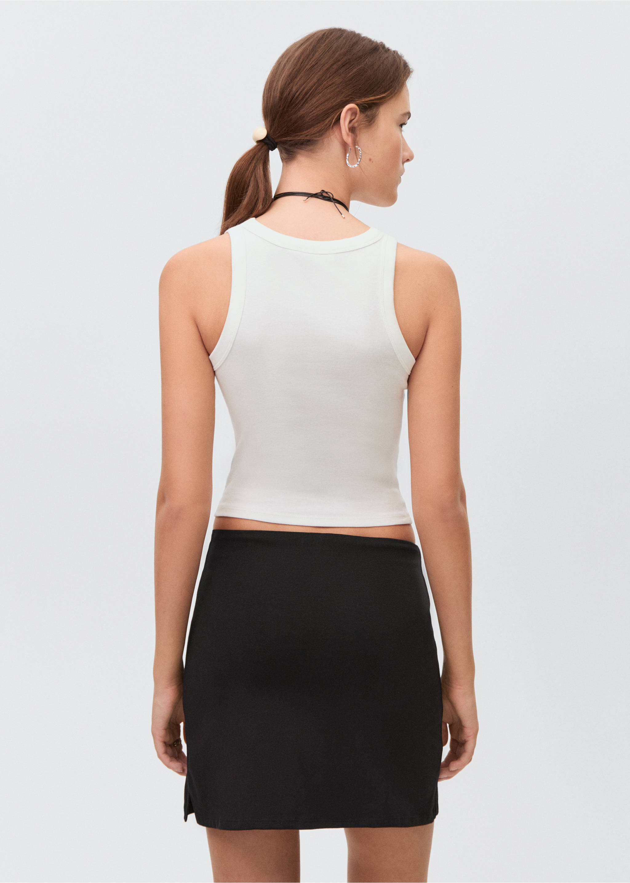 Falda pantalón punto - Reverso del artículo, Negro. Ref: 87088261-00.