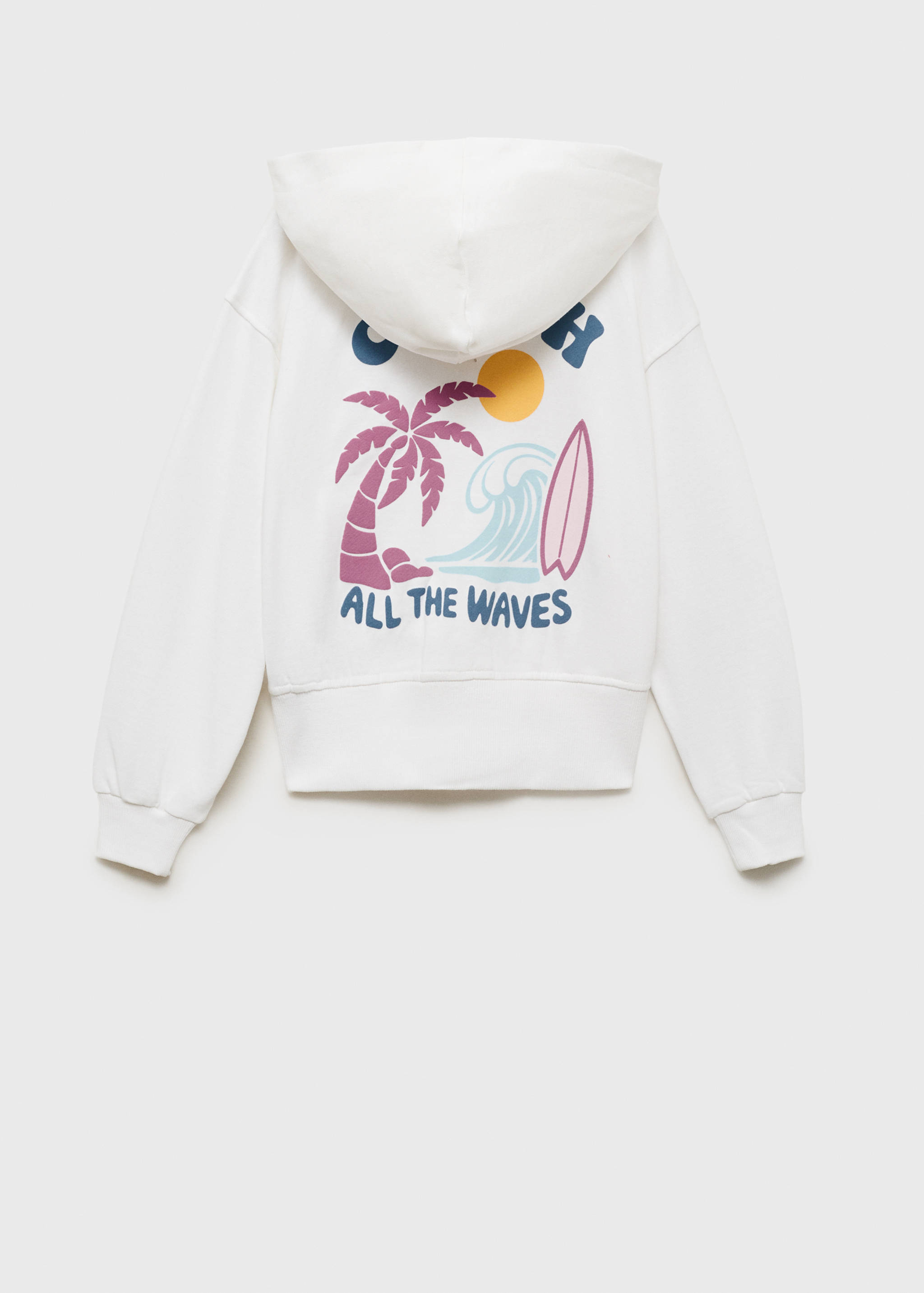 Hooded sweatshirt with printed message - Reverse of the article