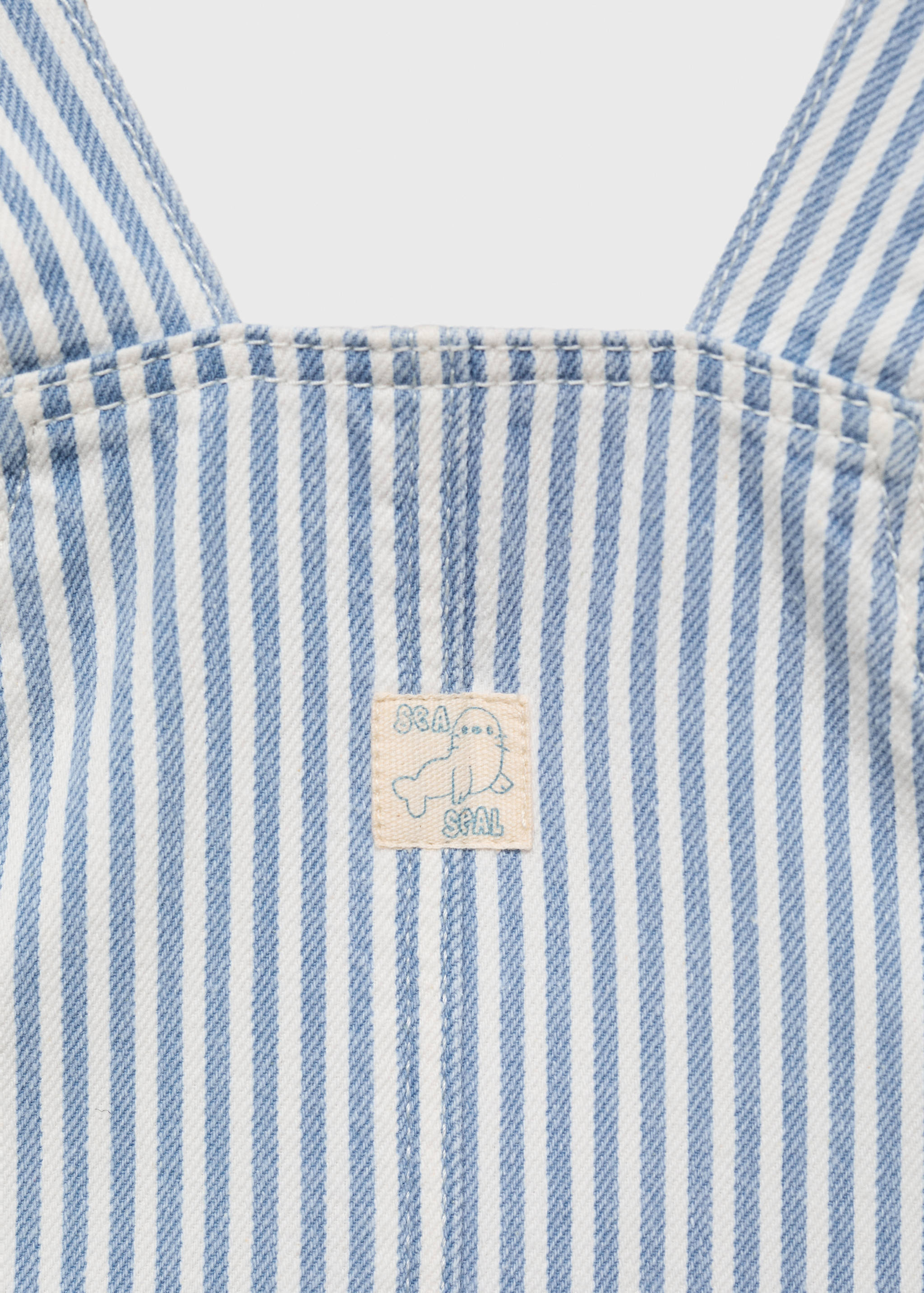 Striped denim dungarees - Details of the article 0