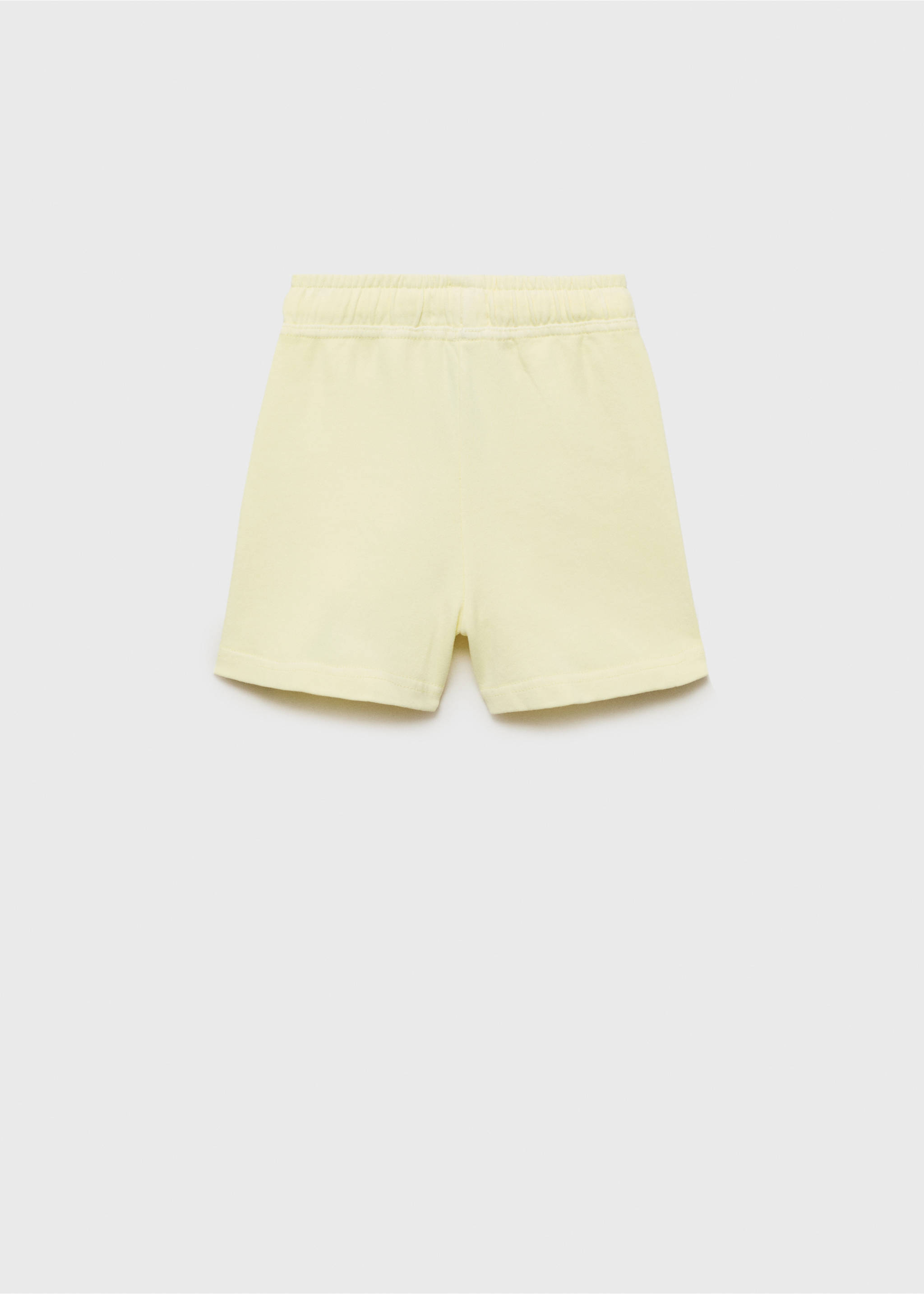 Short coton taille élastique - Verso de l’article, Jaune pastel. Ref: 87088266-00.
