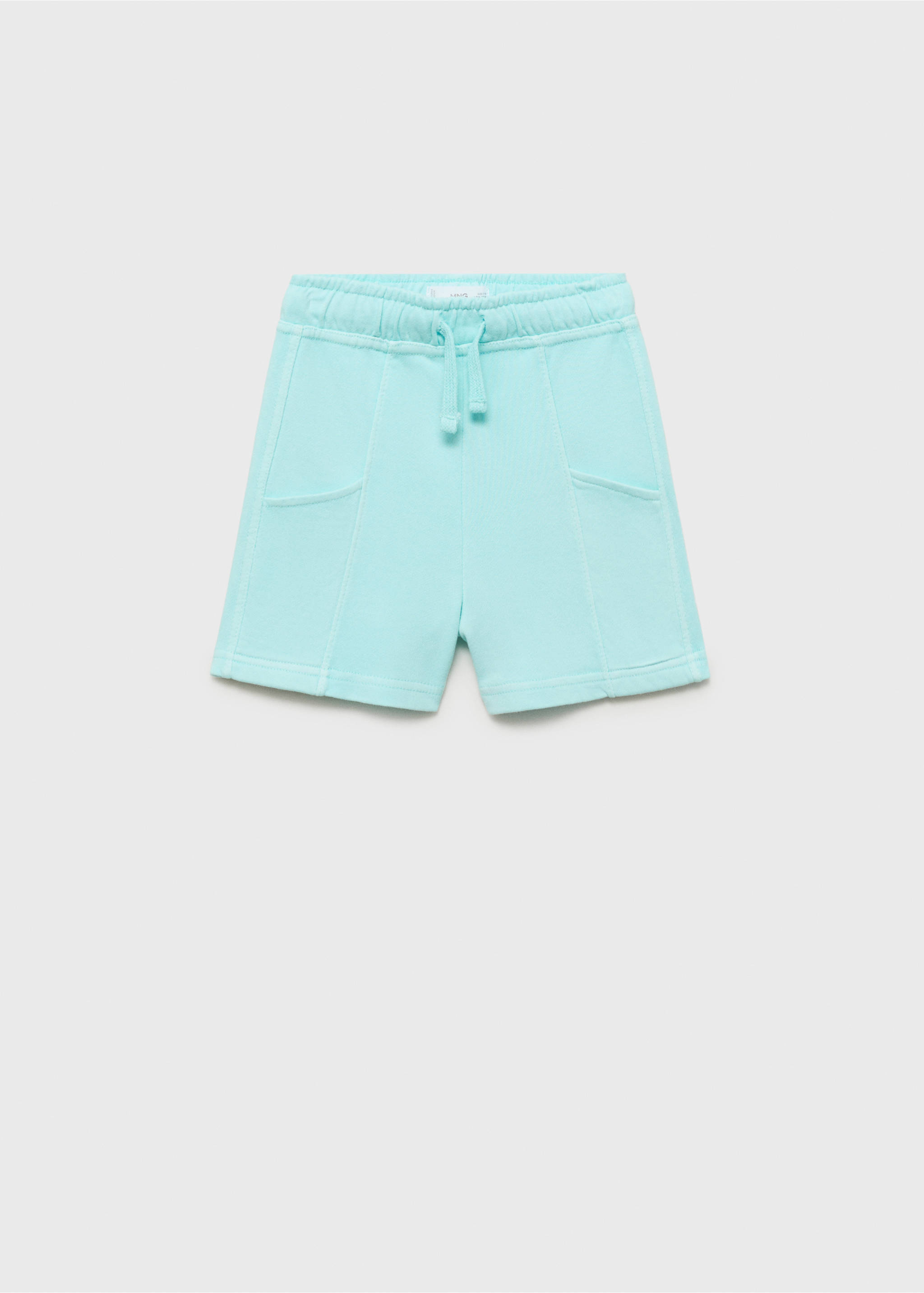 Cotton shorts with elastic waist - Article without model, Aqua Green. Ref: 87088266-00.