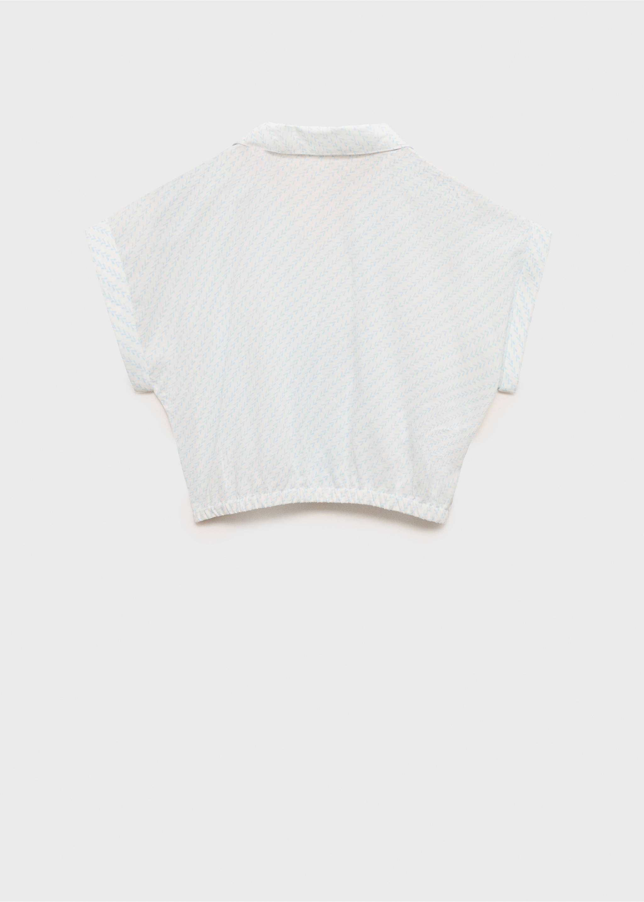 Crop blouse met knoop - Achterkant van het artikel, Hemelsblauw. Ref: 87088267-00.