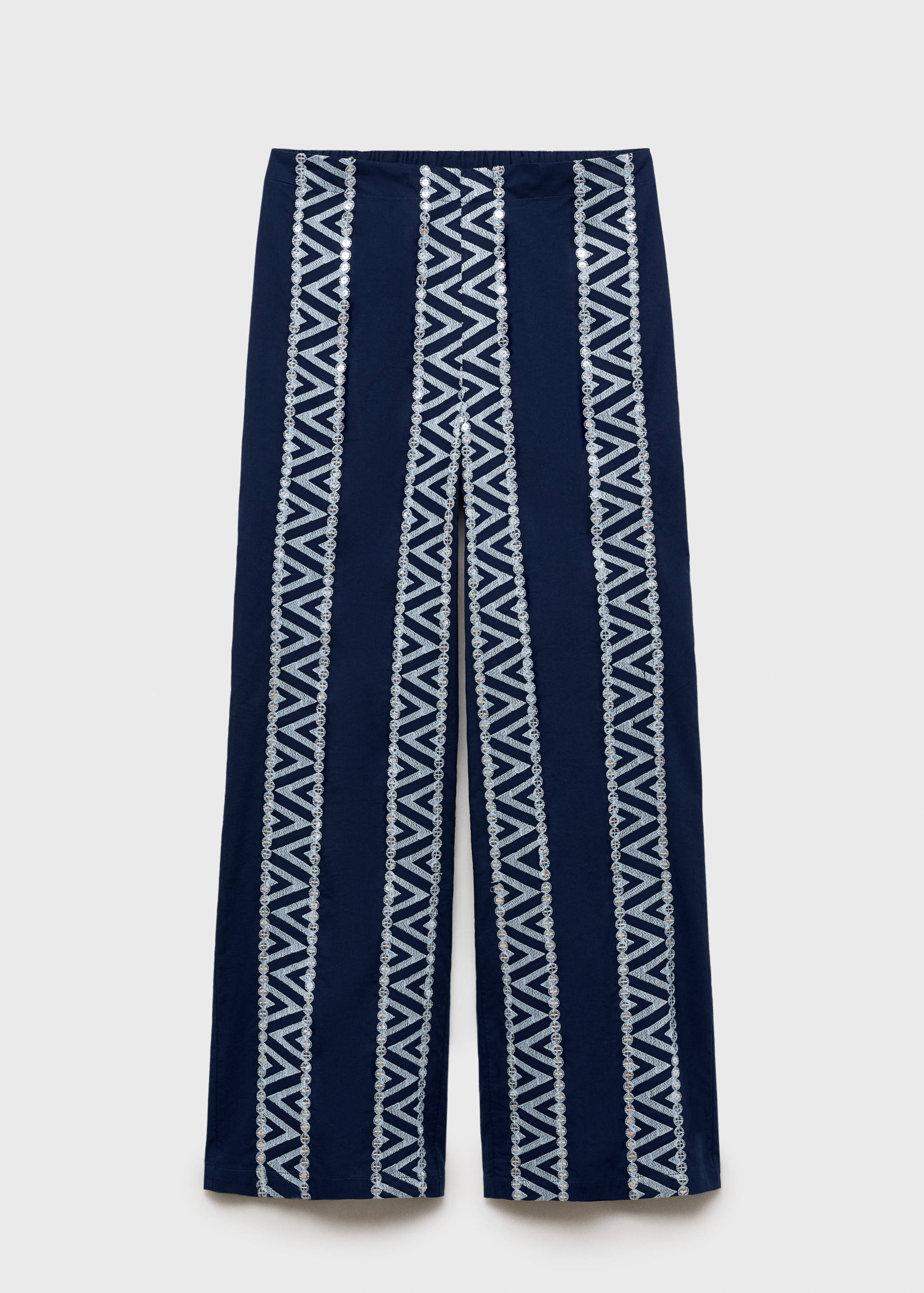 Embroidered straight-fit trousers - Article without model