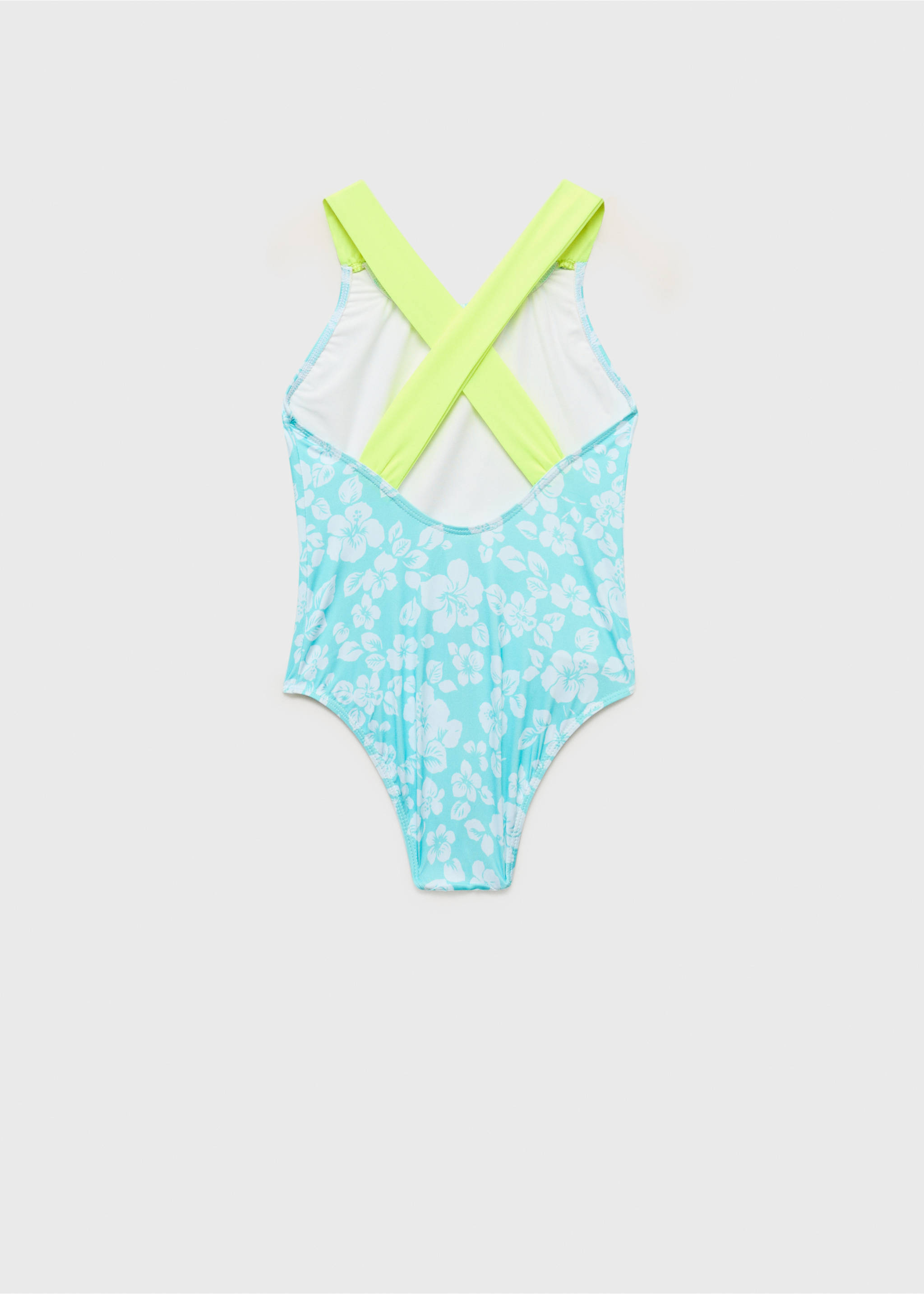 Cross-back printed swimsuit - Reverse of the article, Aqua Green. Ref: 87088270-00.