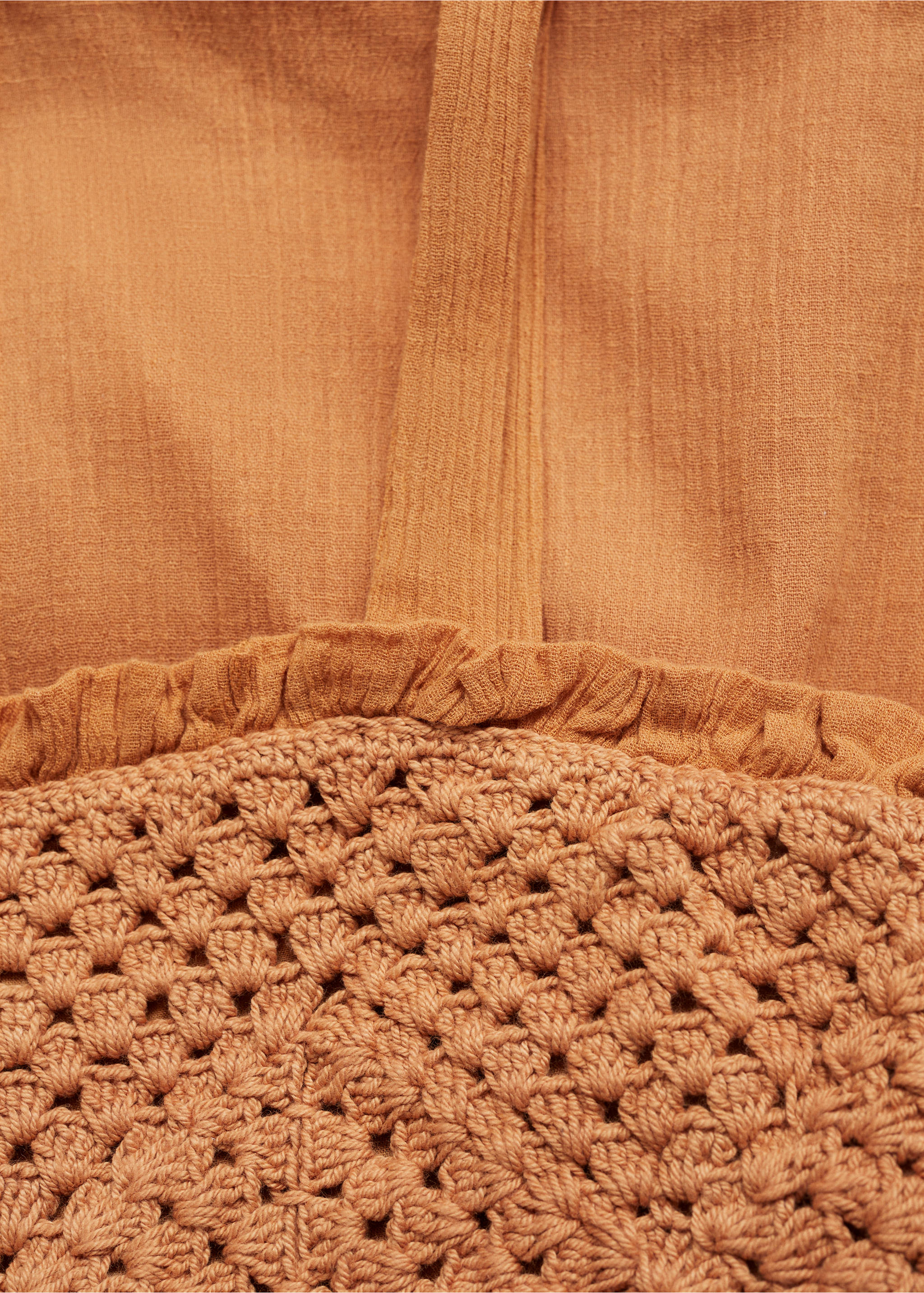 Vestido crochet - Detalle del artículo 8, Naranja tostado. Ref: 87088272-00.