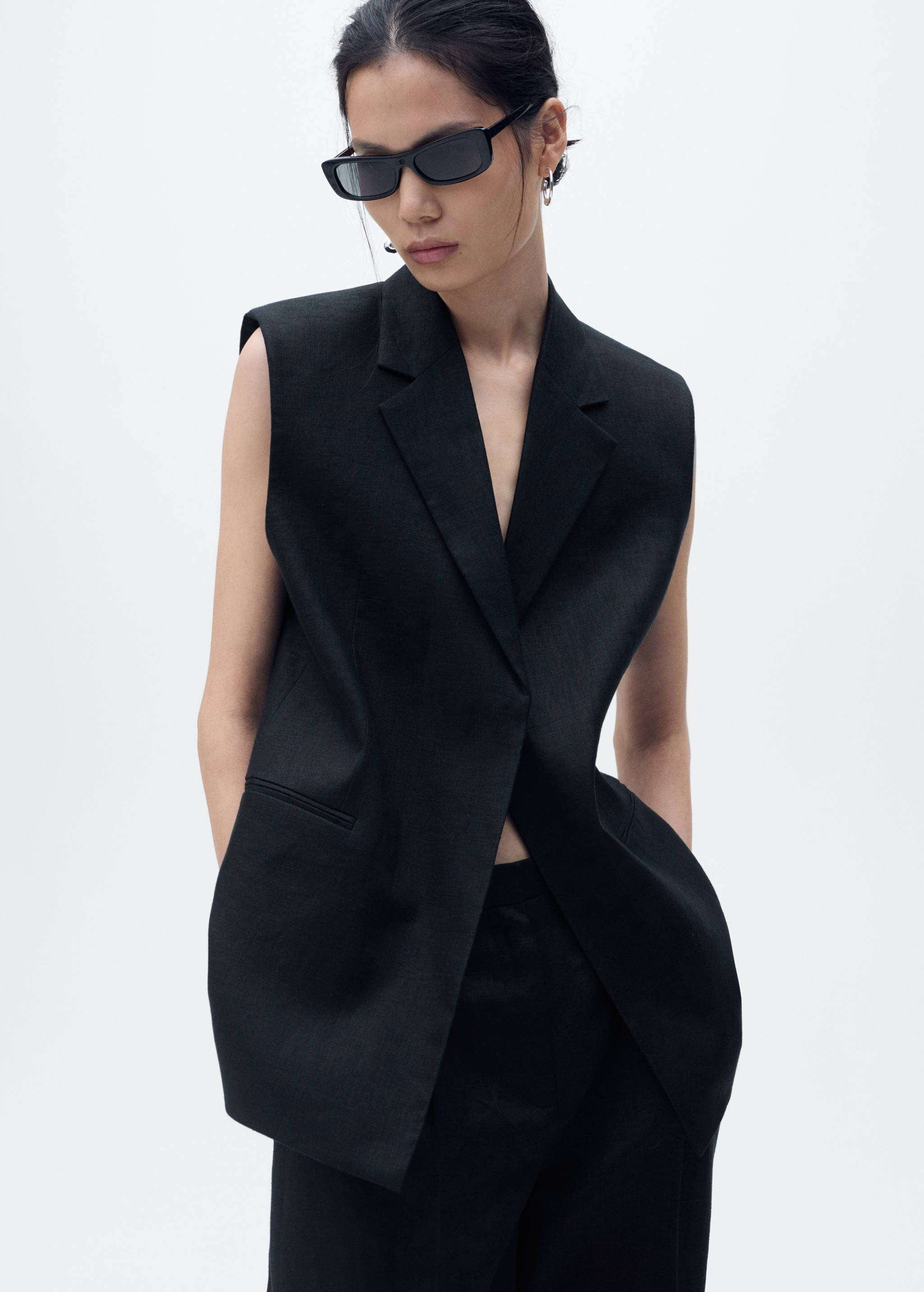 Linen suit waistcoat - Medium plane