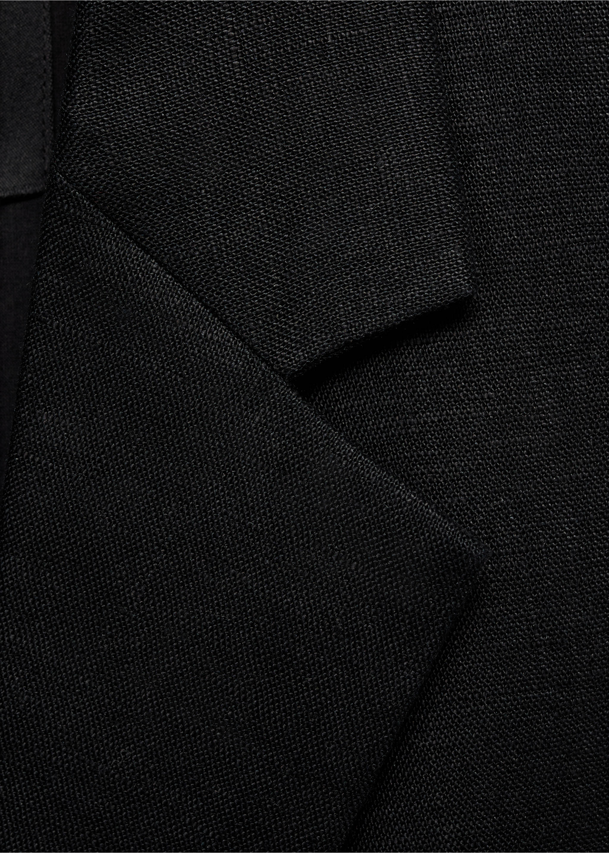 Kamizelka garniturowa lniana - Szczegóły artykułu 8, Czarny. Ref: 87088639-00.