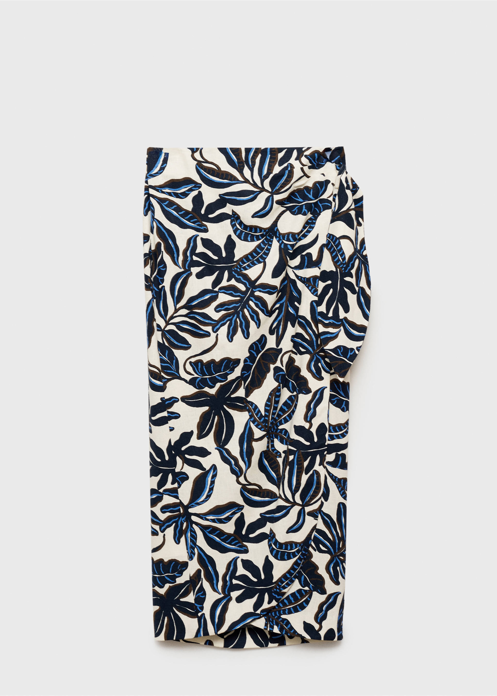 Linnen rok met knoopdetail - Artikel zonder model, Ecru. Ref: 87088645-00.