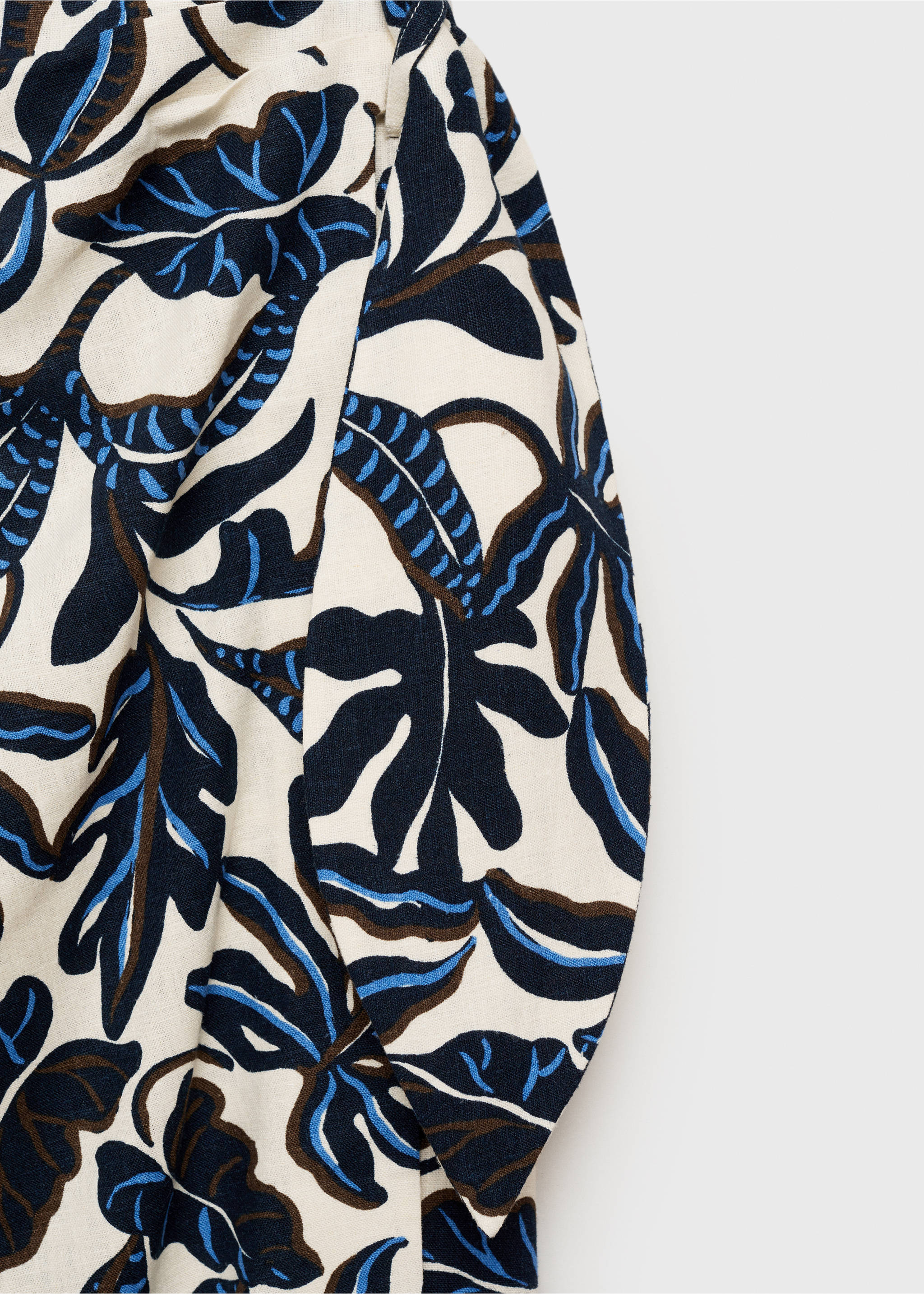 Linnen rok met knoopdetail - Detail van het artikel 0, Ecru. Ref: 87088645-00.