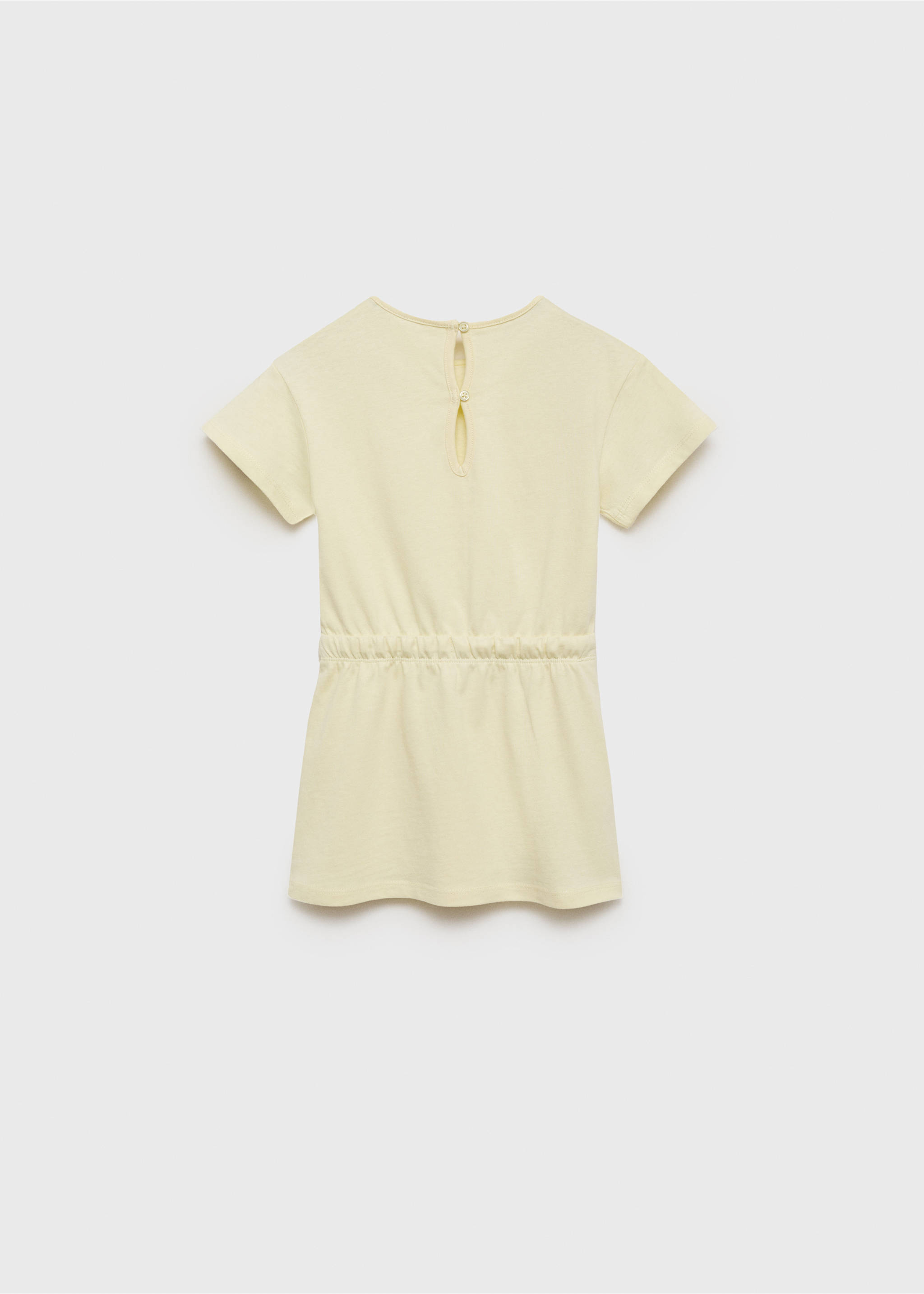 Adjustable drawstring cotton dress - Reverse of the article, Pastel Yellow. Ref: 87088646-00.