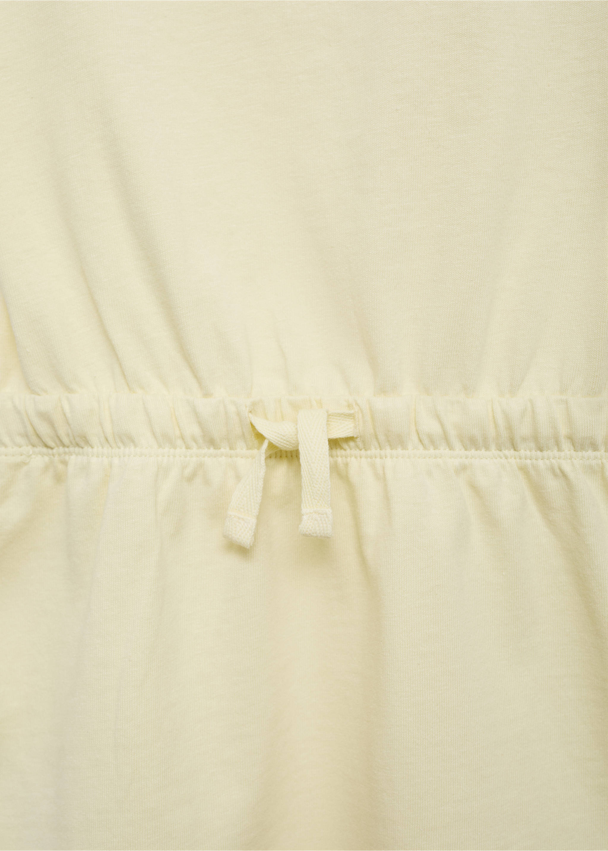 Adjustable drawstring cotton dress - Details of the article 8, Pastel Yellow. Ref: 87088646-00.