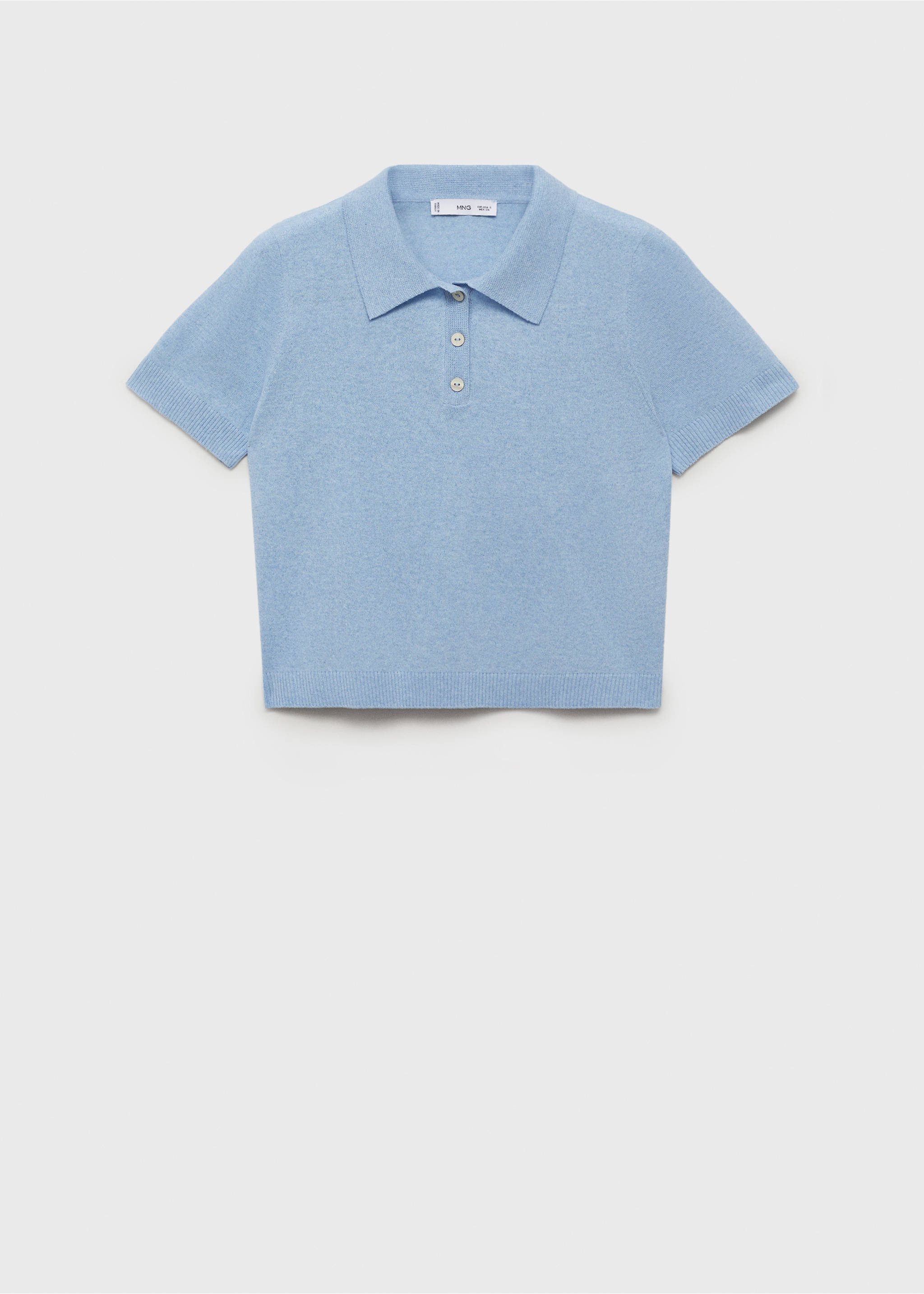 Pull-over maille col polo - Article sans modèle, Bleu. Ref: 87088649-00.