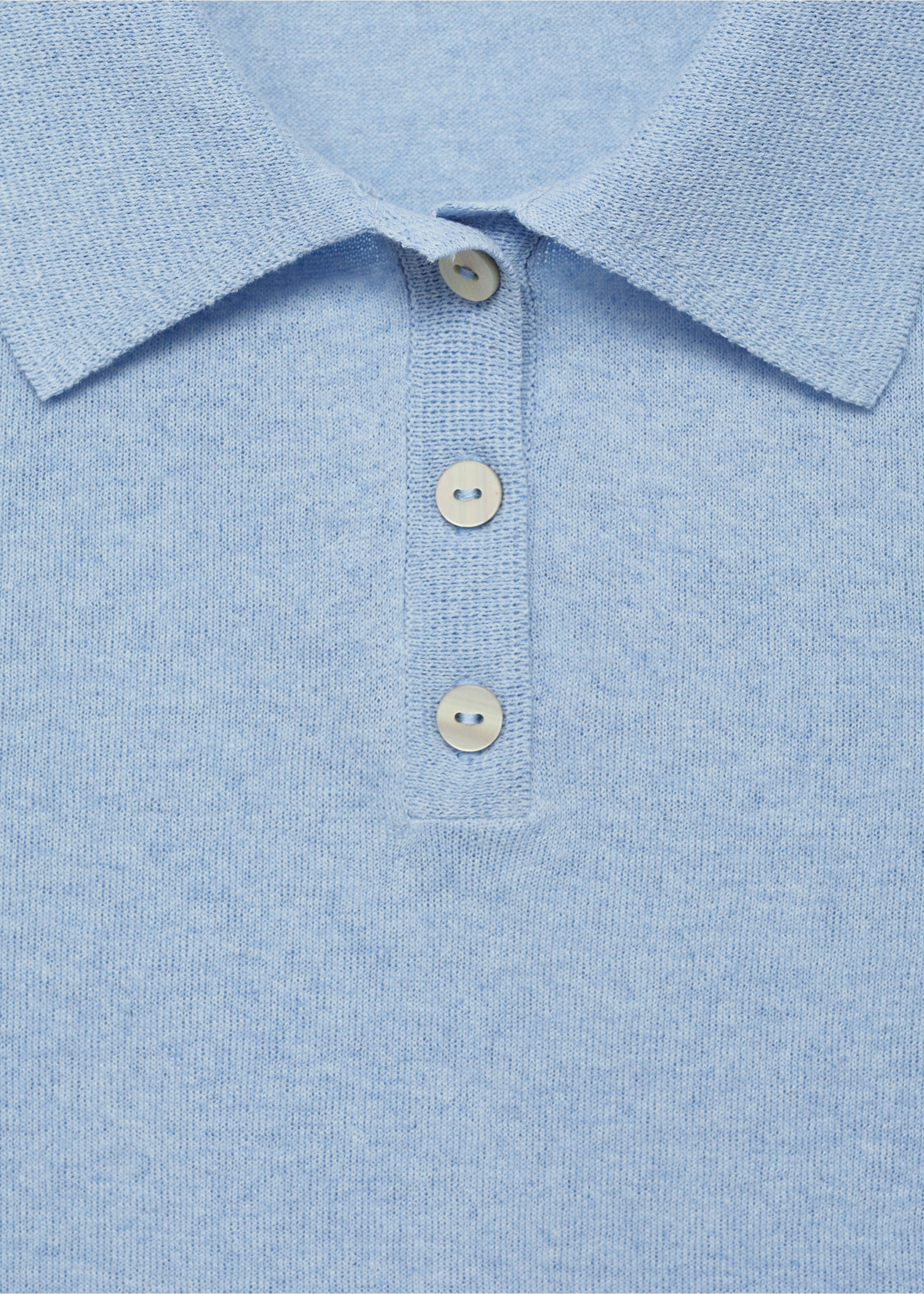 Pull-over maille col polo - Détail de l'article 8, Bleu. Ref: 87088649-00.