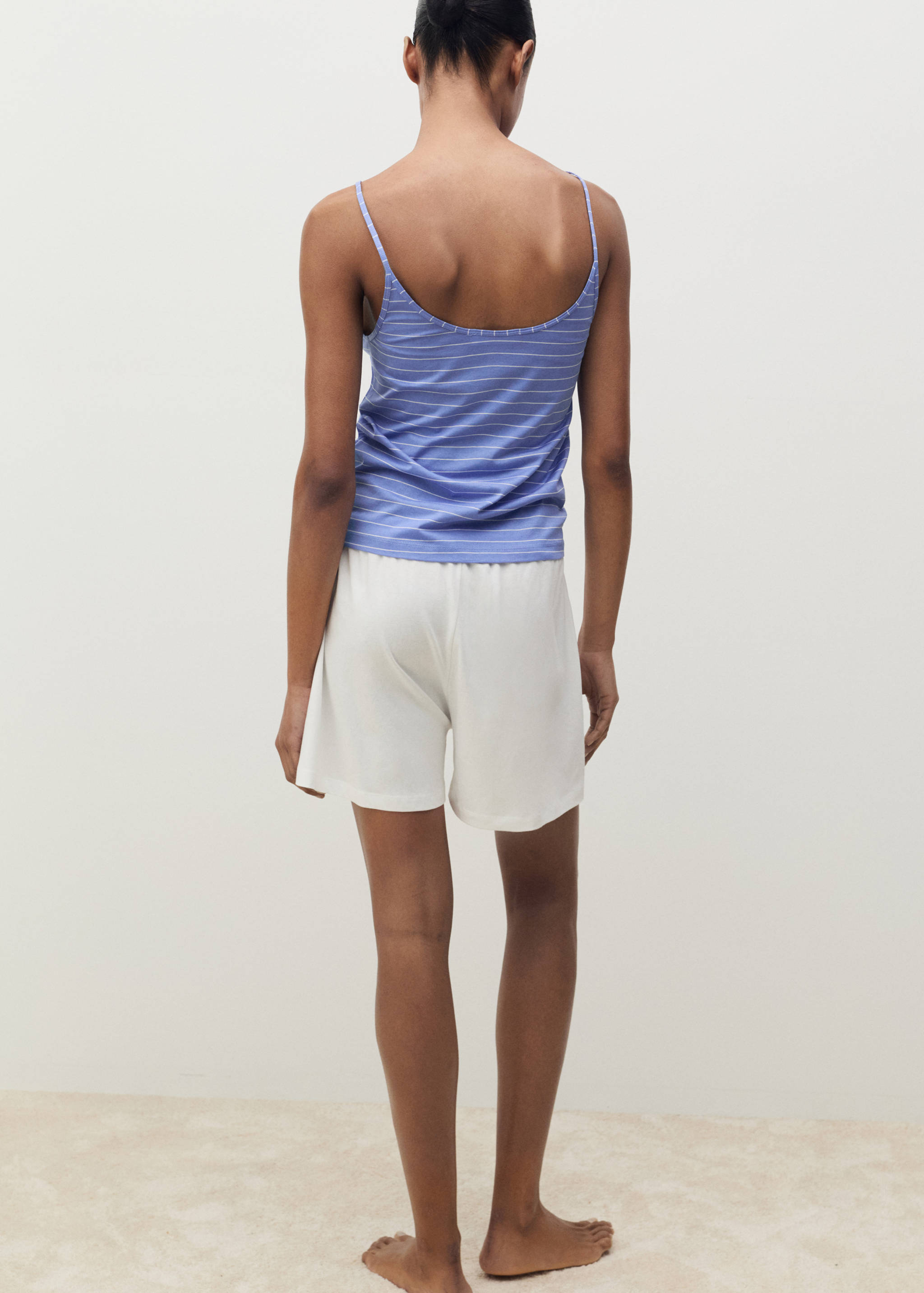 Striped cotton pyjama top - Reverse of the article