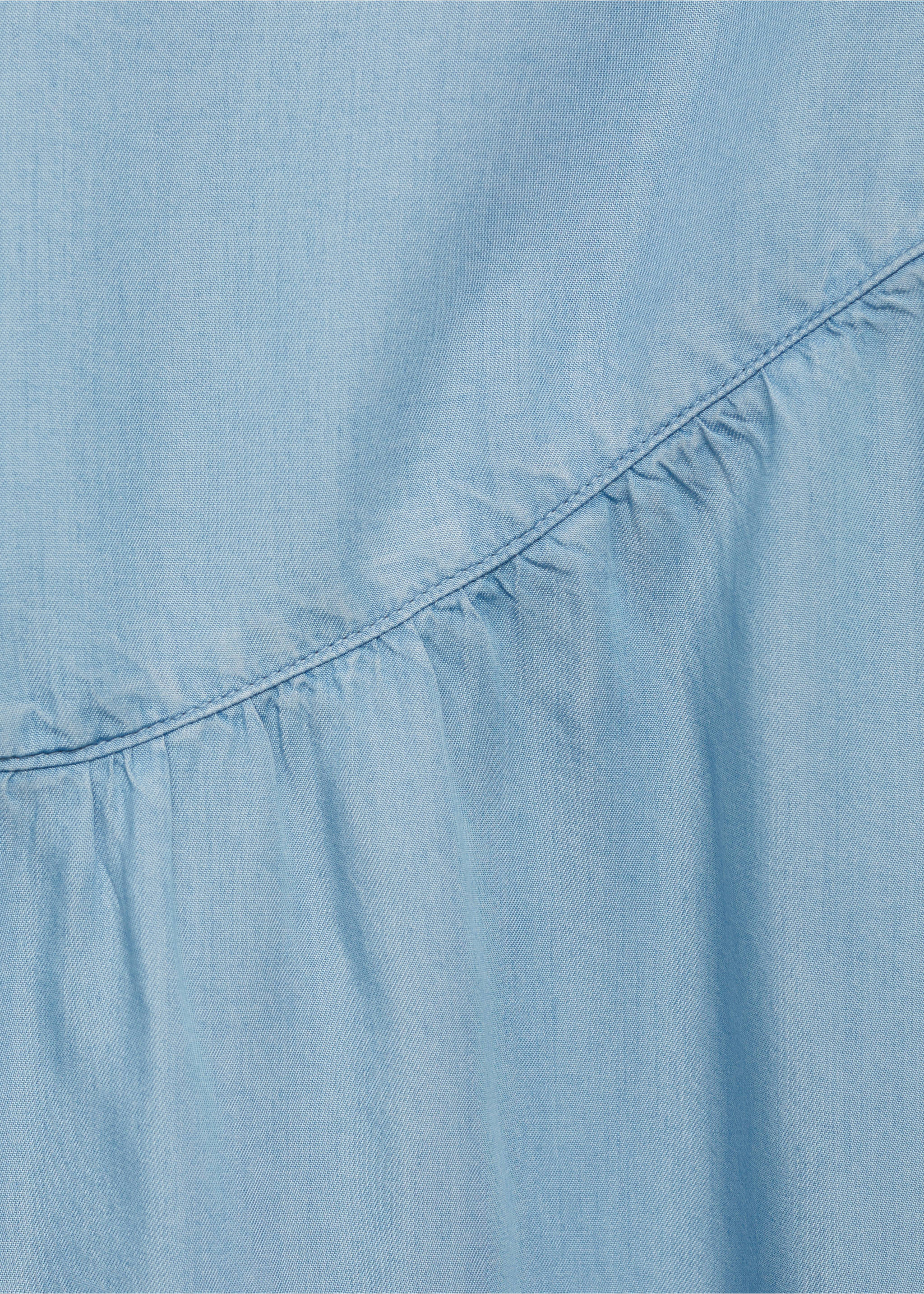 Falda midi soft denim detalle fruncido - Detalle del artículo 8, Azul medio. Ref: 87088651-00.