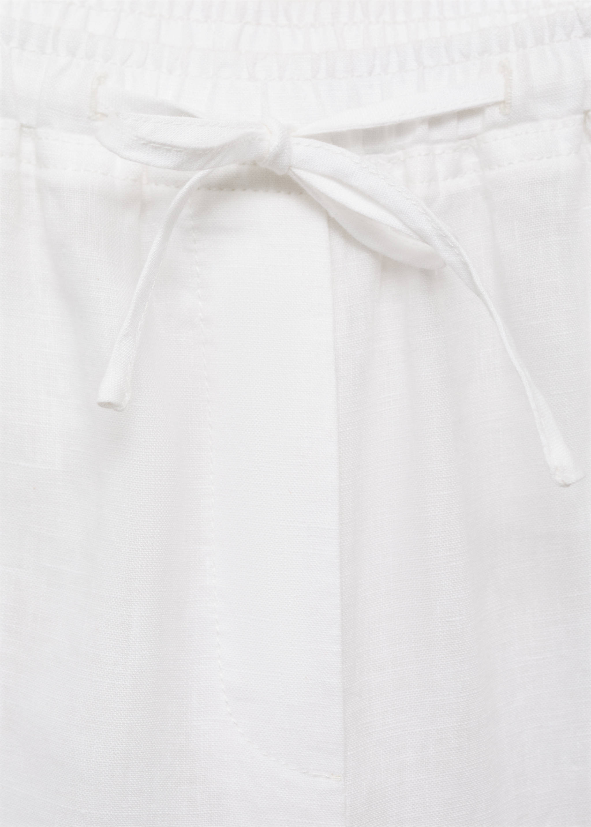Straight linen-blend trousers - Details of the article 8, Off White. Ref: 87089062-00.