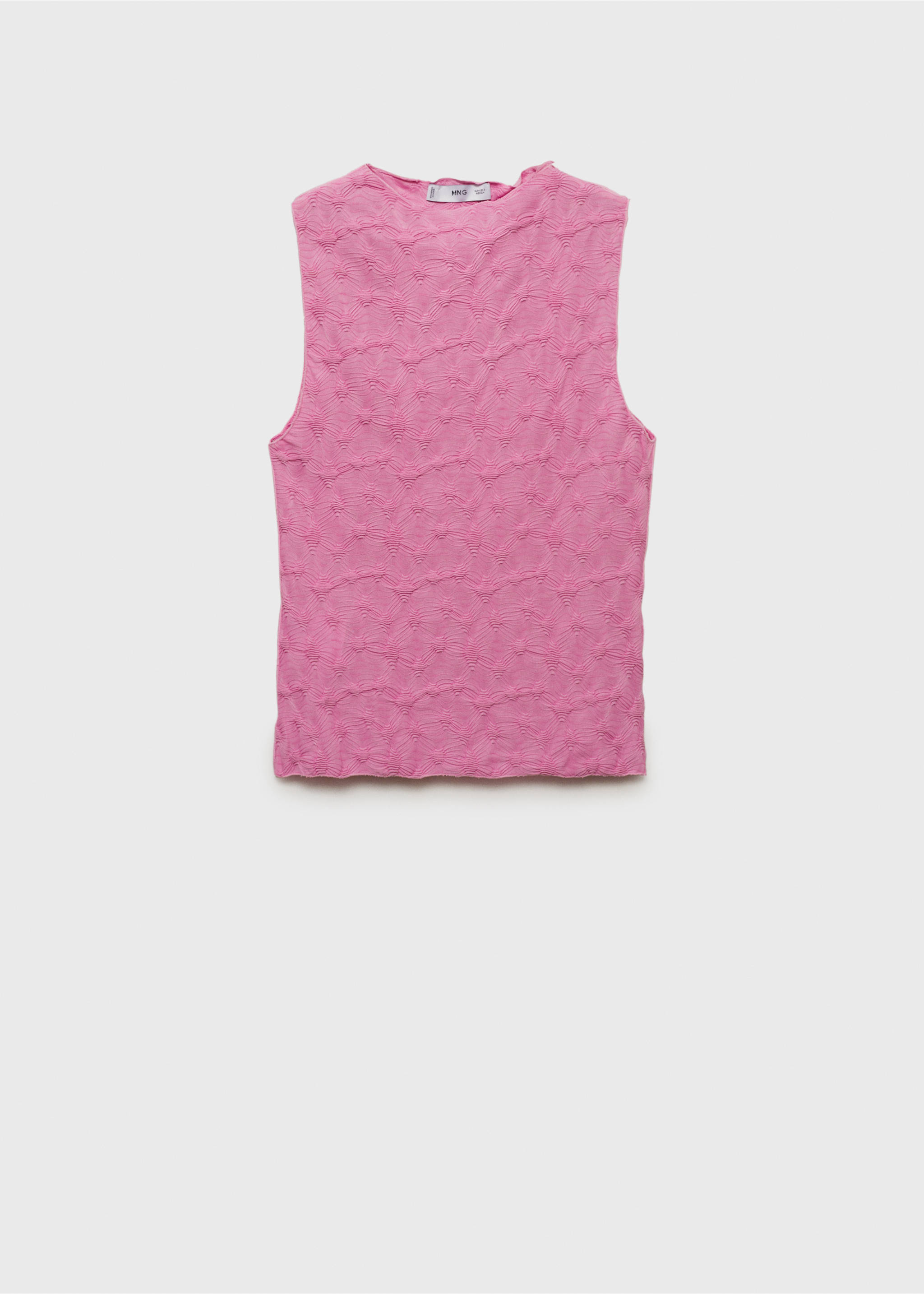 Fitted top with gathered shoulder - Article without model, Pastel Pink. Ref: 87089064-00.