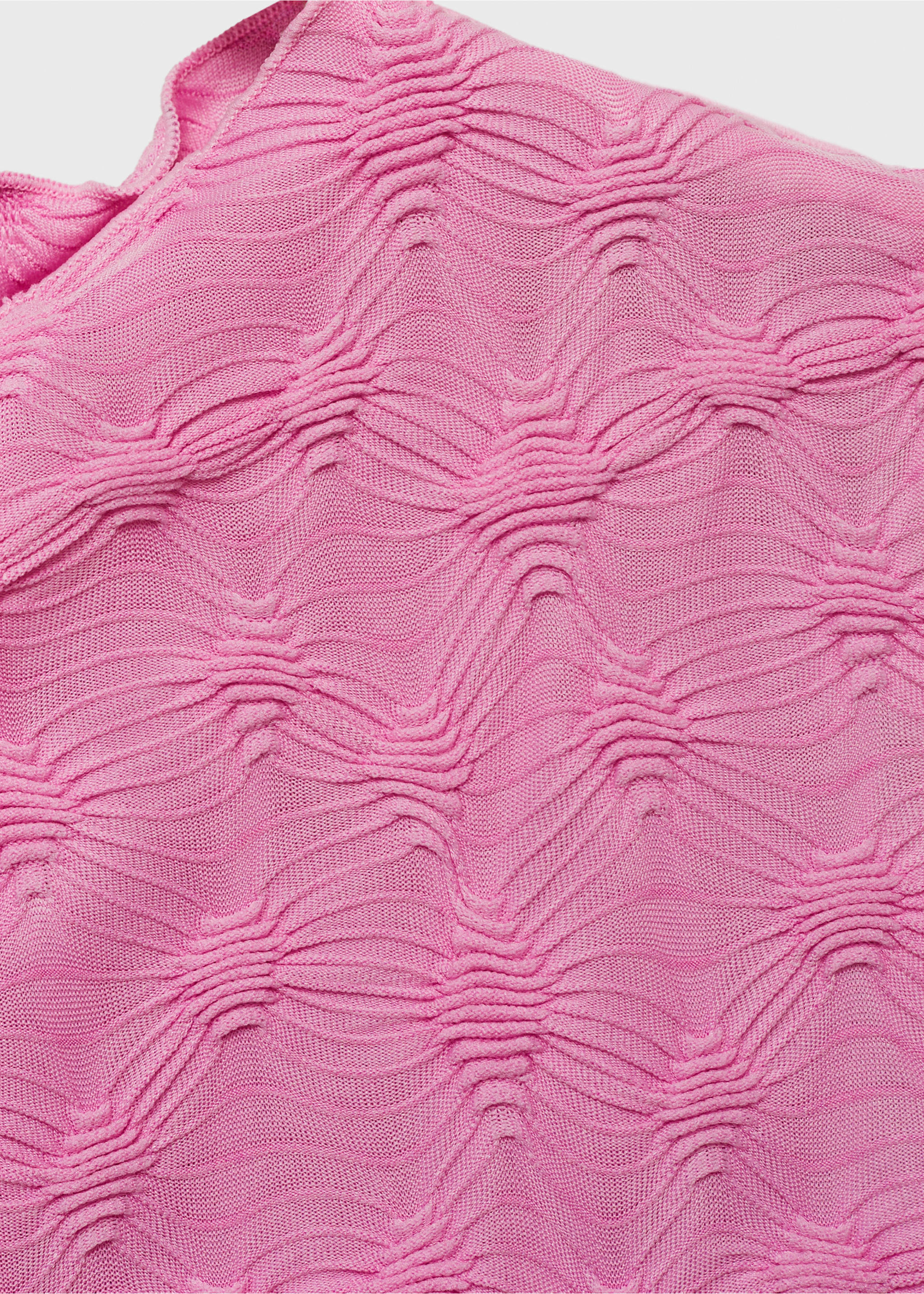 Fitted top with gathered shoulder - Details of the article 8, Pastel Pink. Ref: 87089064-00.