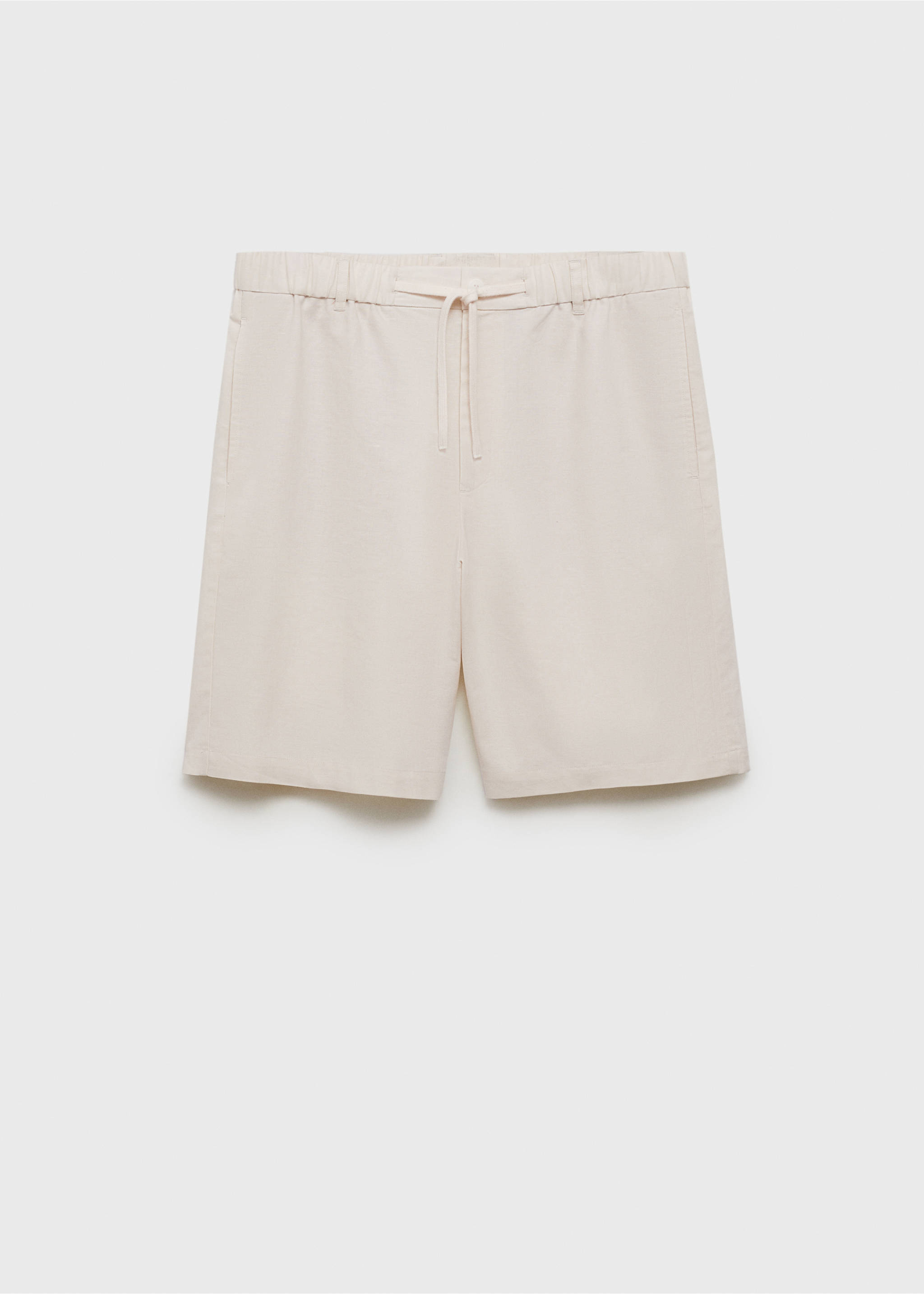 Cotton-linen blend bermuda shorts - Article without model, Ivory White. Ref: 87089204-00.