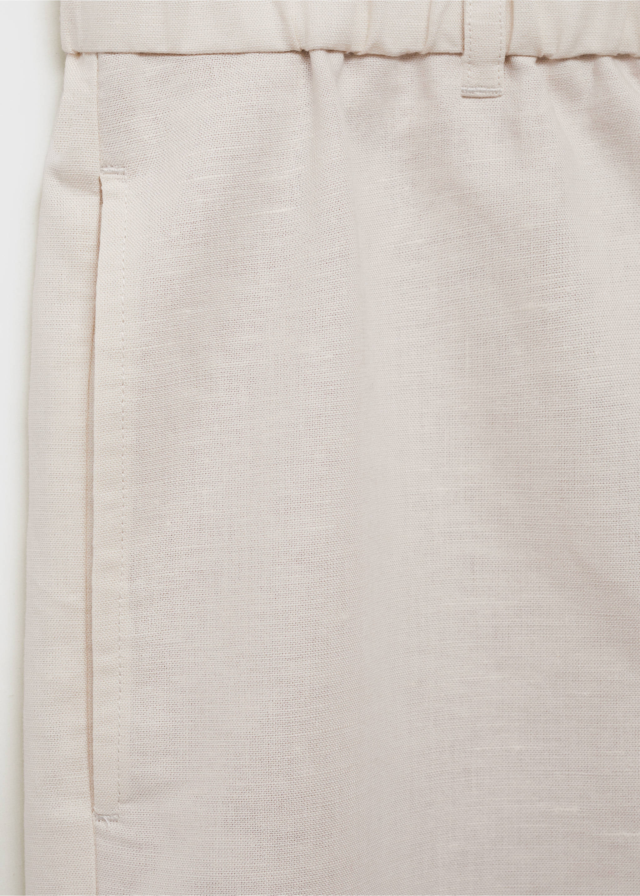 Cotton-linen blend bermuda shorts - Details of the article 0, Ivory White. Ref: 87089204-00.