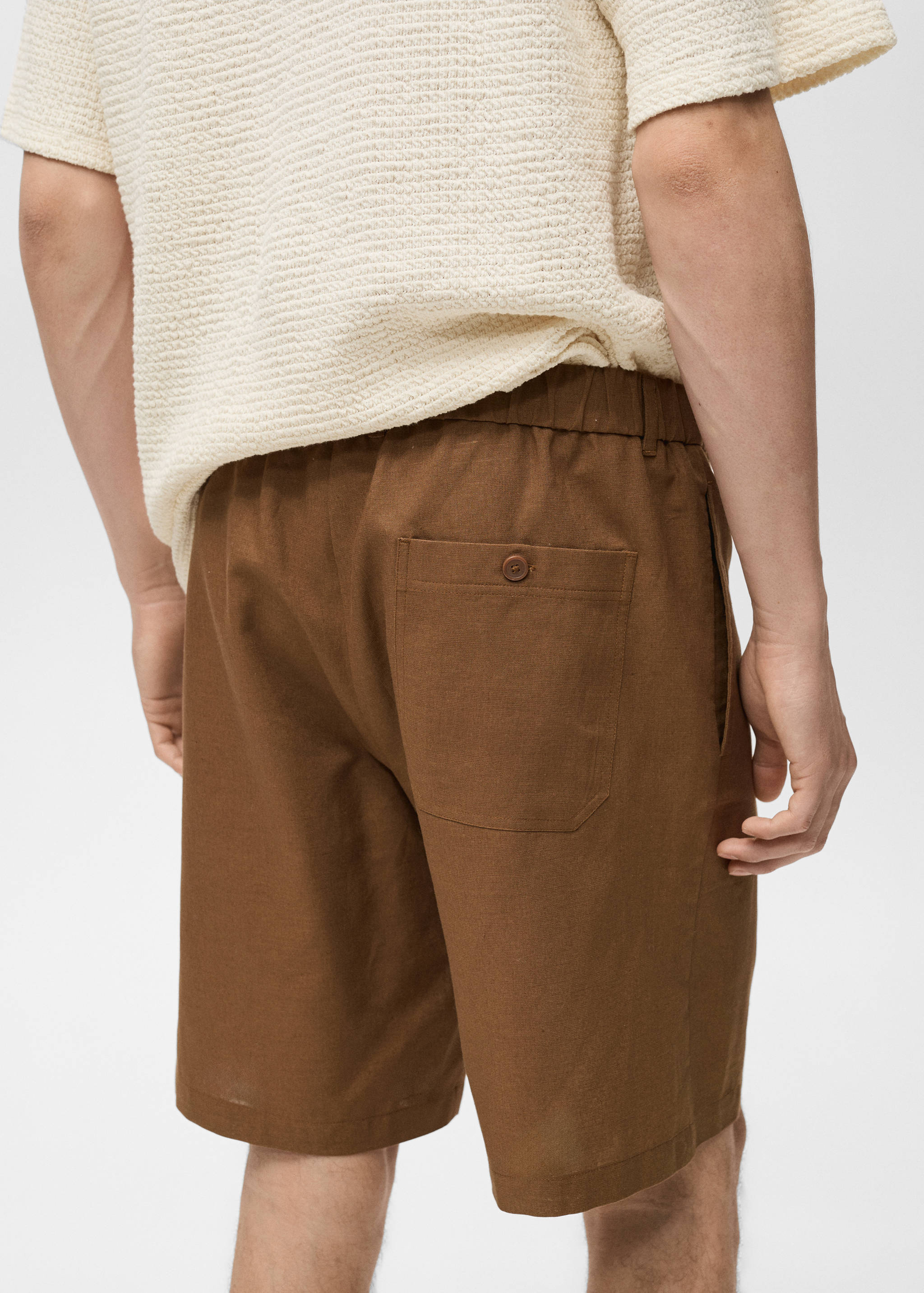 Cotton-linen blend bermuda shorts - Details of the article 6