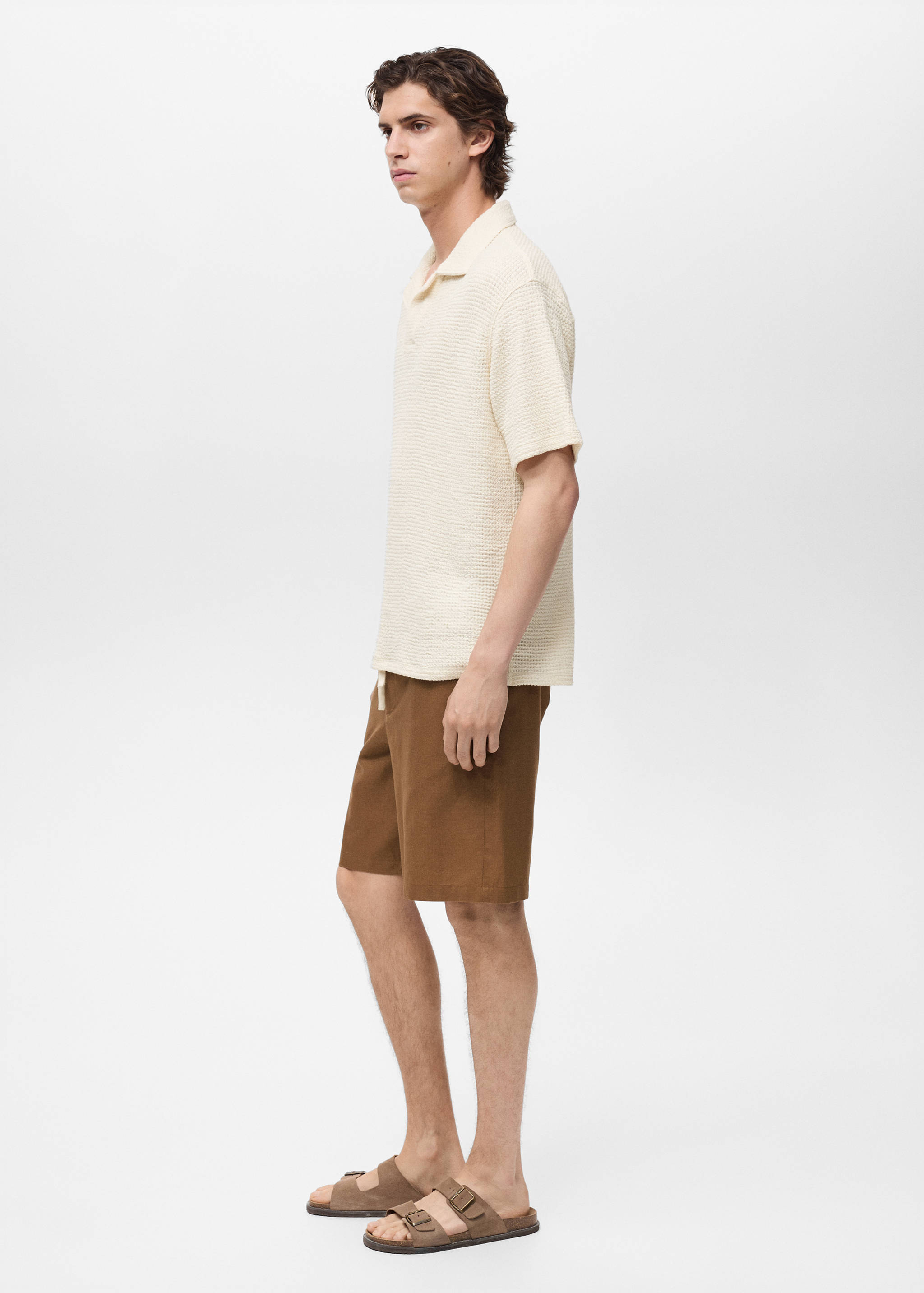 Cotton-linen blend bermuda shorts - Details of the article 2