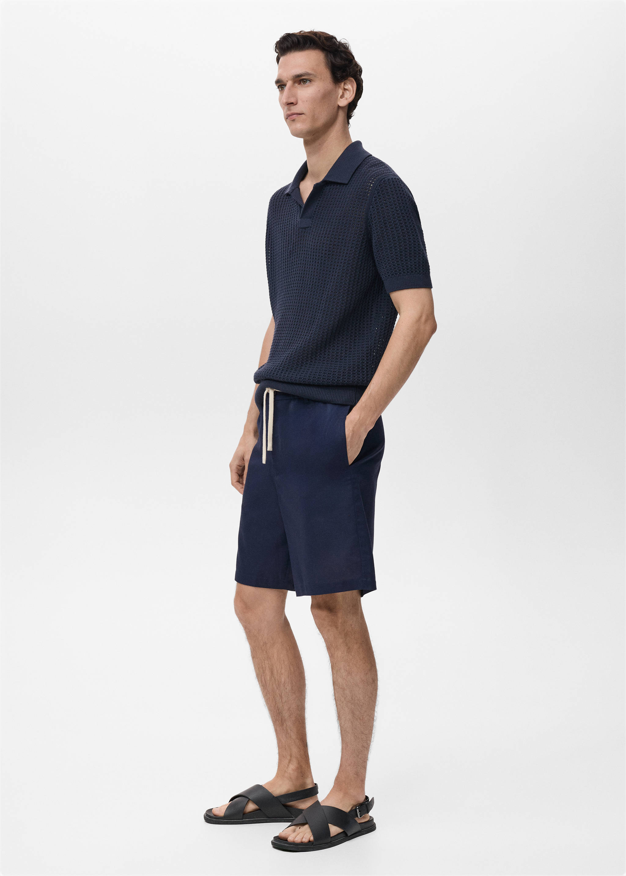 Cotton-linen blend bermuda shorts - Details of the article 2