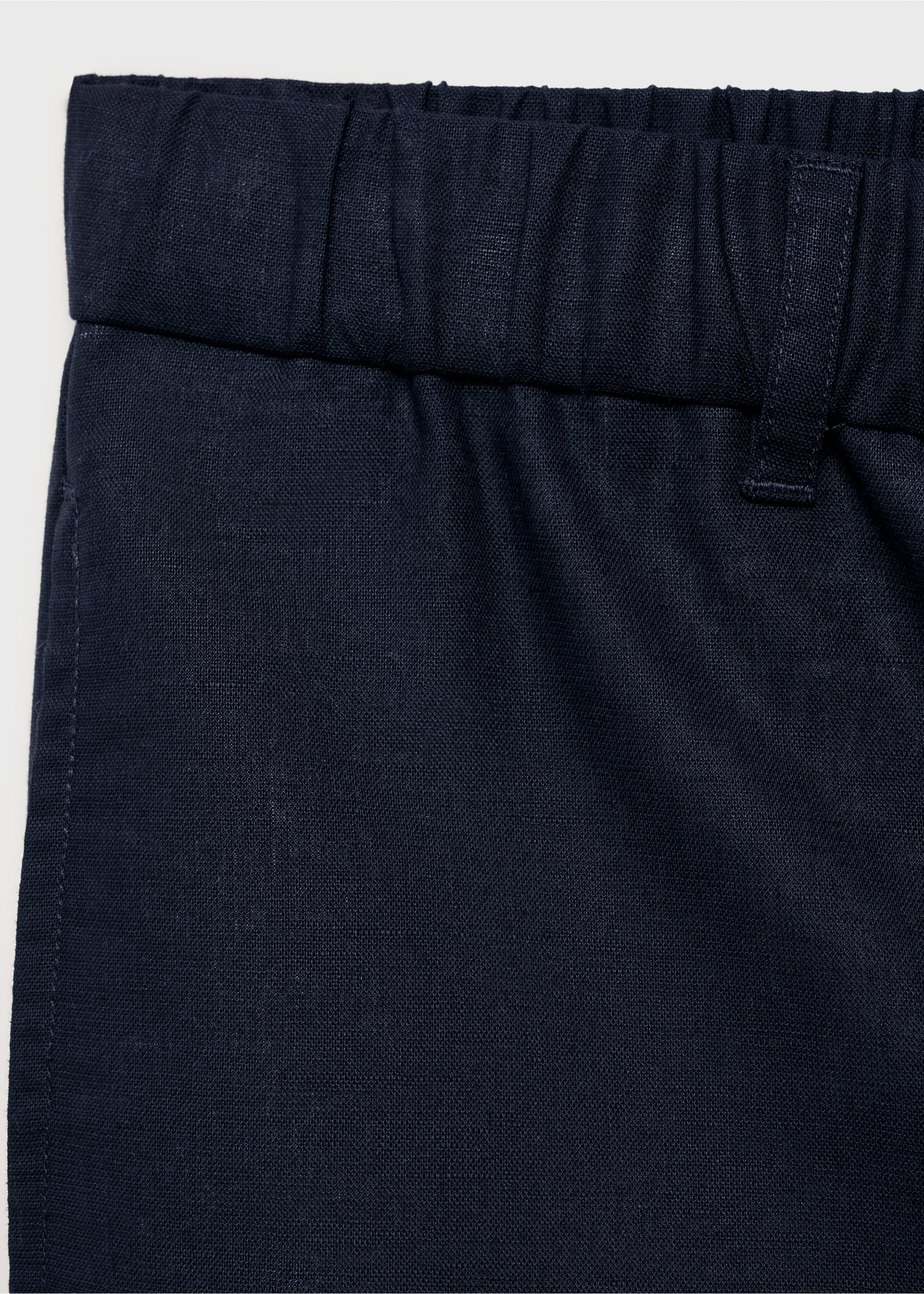 Cotton-linen blend bermuda shorts - Details of the article 8, Petrol Blue. Ref: 87089204-00.