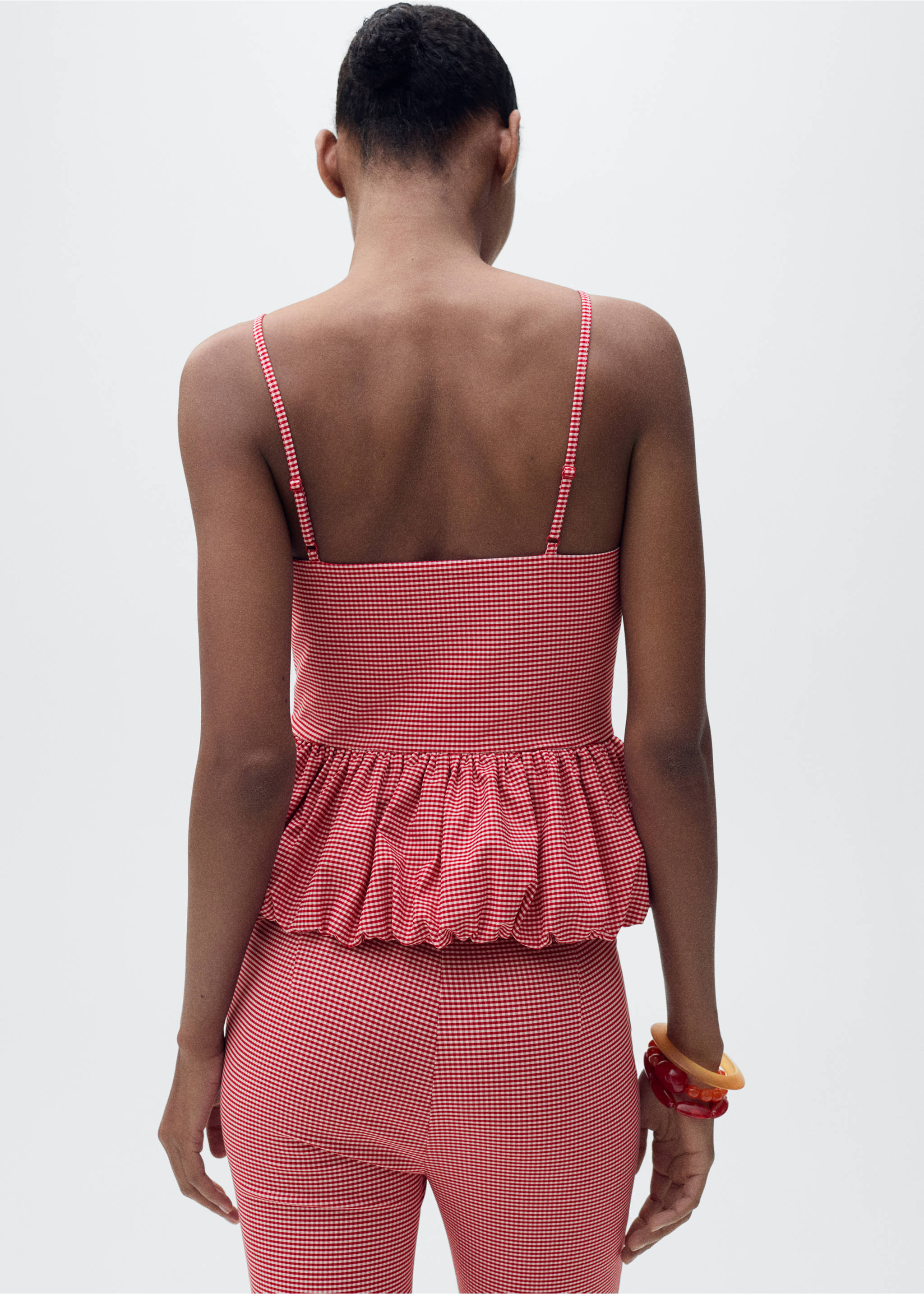 Top cuadros vichy - Reverso del artículo, Rojo. Ref: 87089208-00.