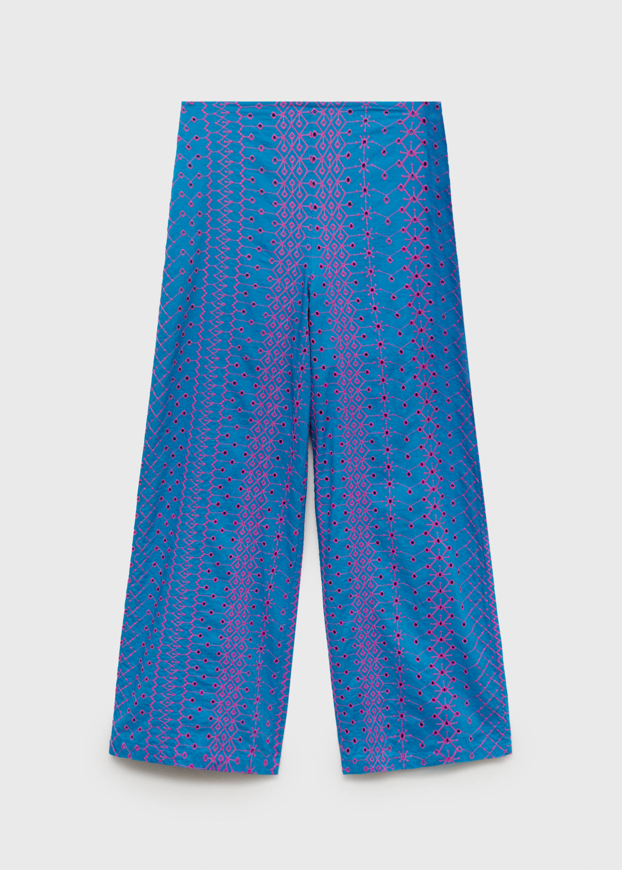 Hose mit kontrastierender Schweizer Stickerei - Artikel ohne Model